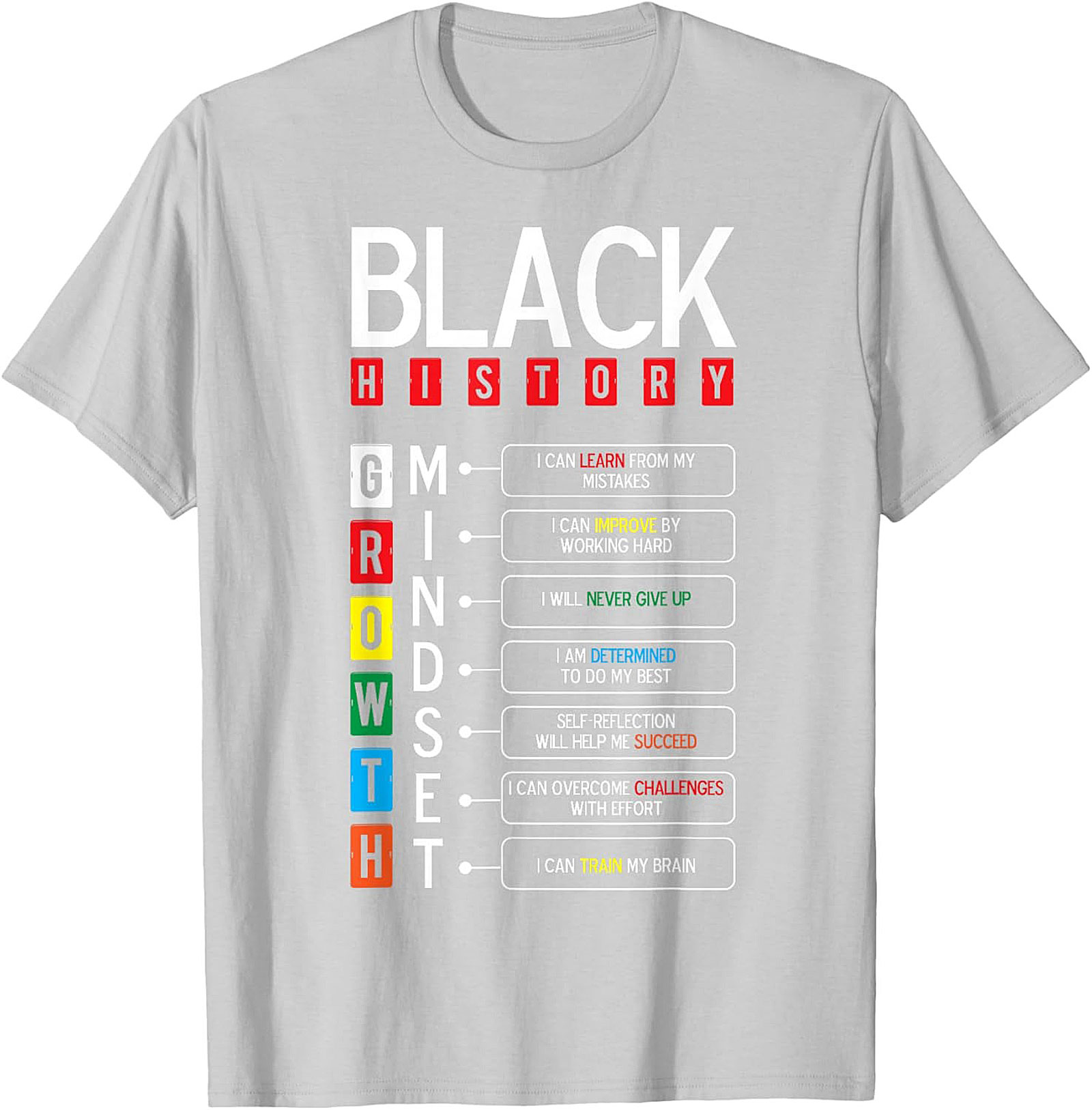 Black History Growth Mindset T-Shirt Empowerment Graphic Tee