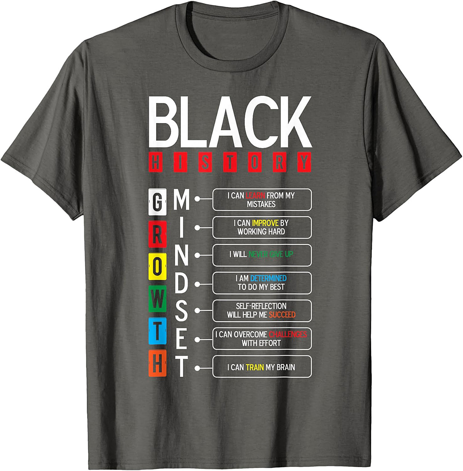 Black History Growth Mindset T-Shirt Empowerment Graphic Tee