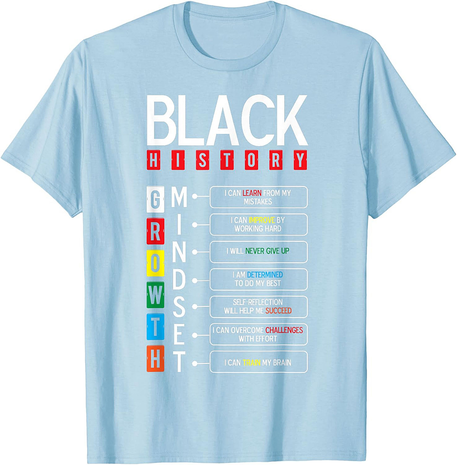 Black History Growth Mindset T-Shirt Empowerment Graphic Tee