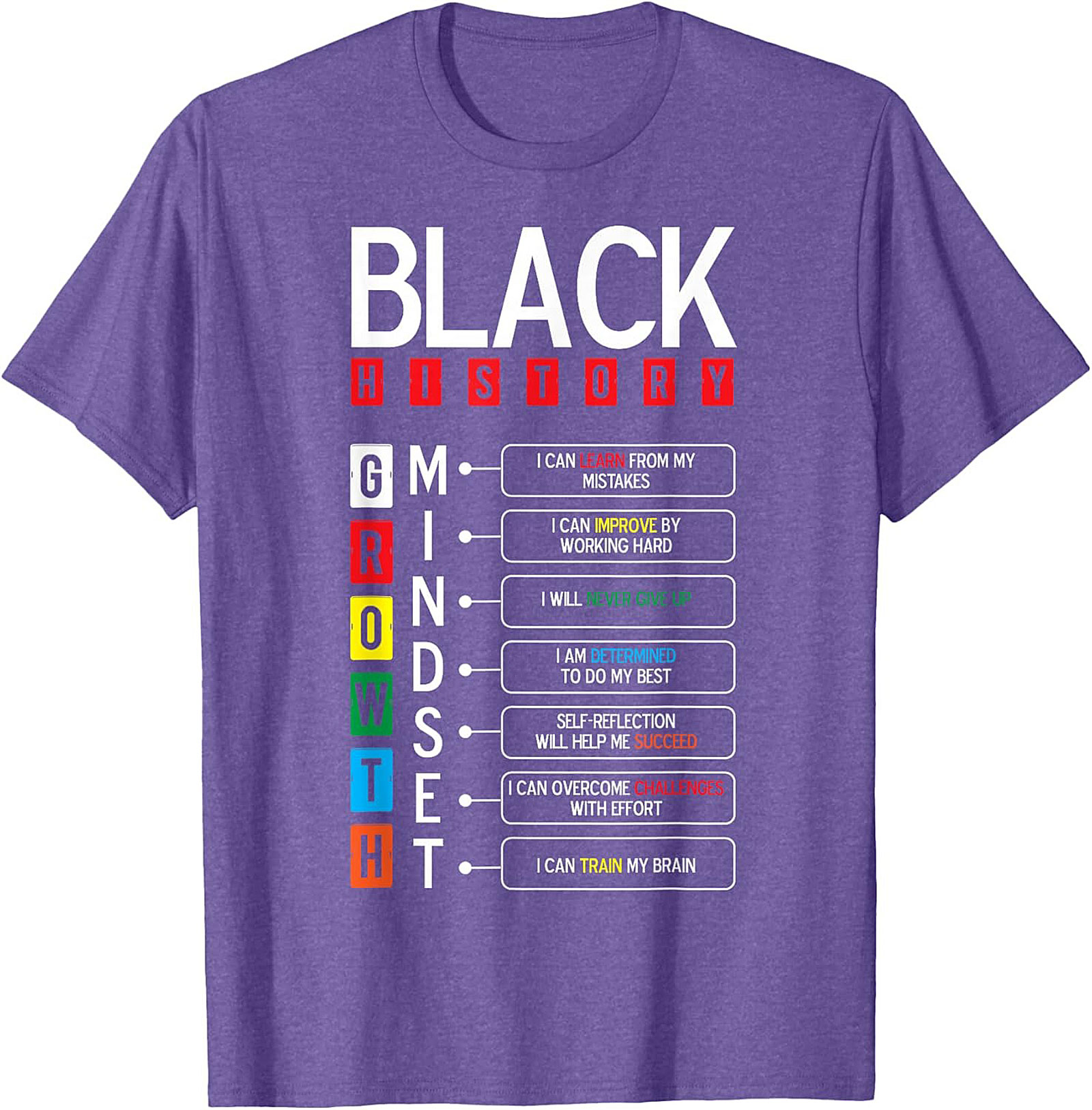 Black History Growth Mindset T-Shirt Empowerment Graphic Tee