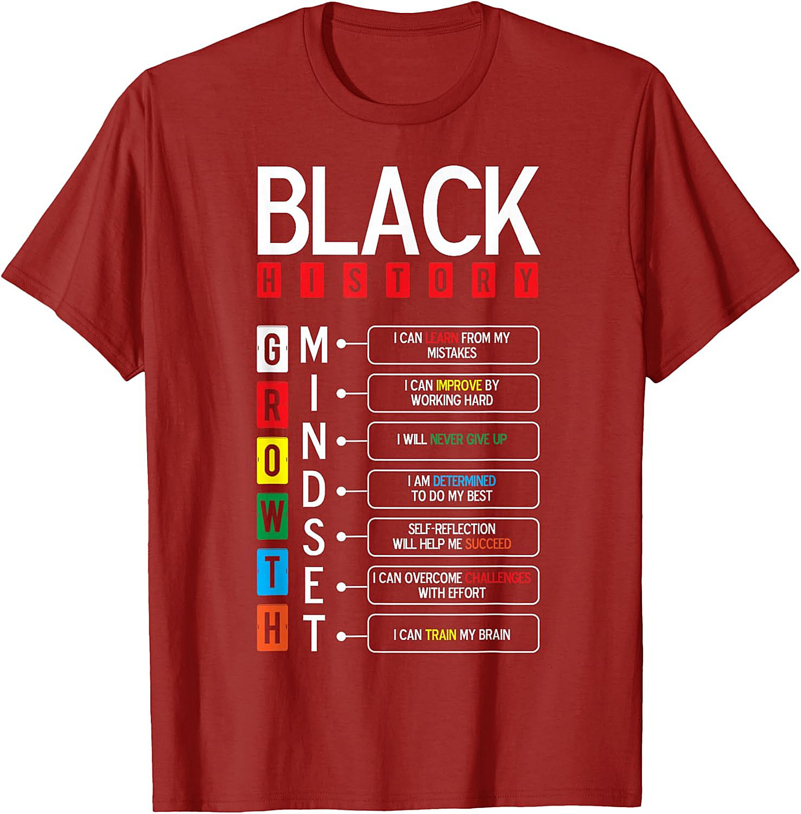 Black History Growth Mindset T-Shirt Empowerment Graphic Tee