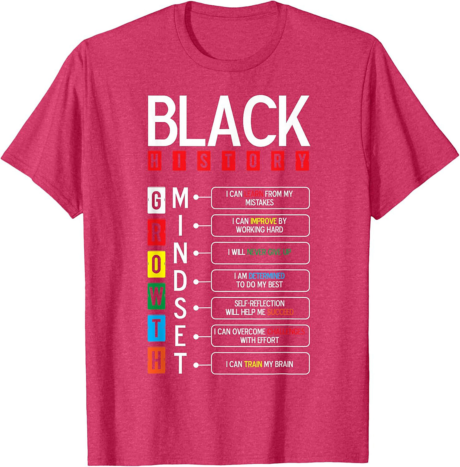Black History Growth Mindset T-Shirt Empowerment Graphic Tee