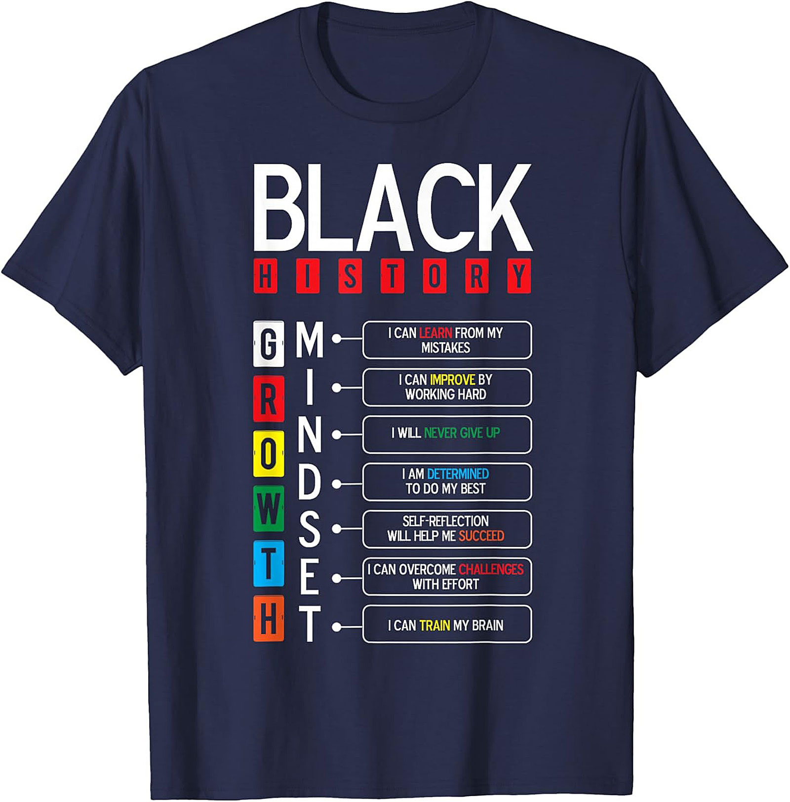 Black History Growth Mindset T-Shirt Empowerment Graphic Tee