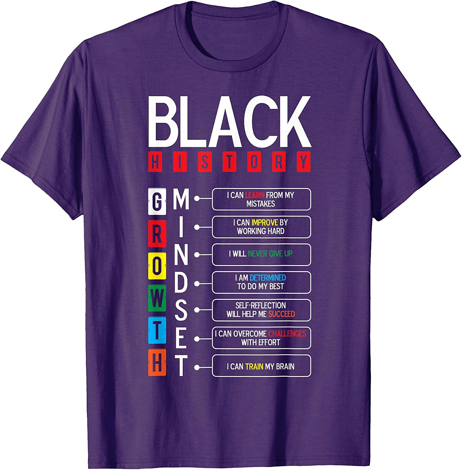 Black History Growth Mindset T-Shirt Empowerment Graphic Tee