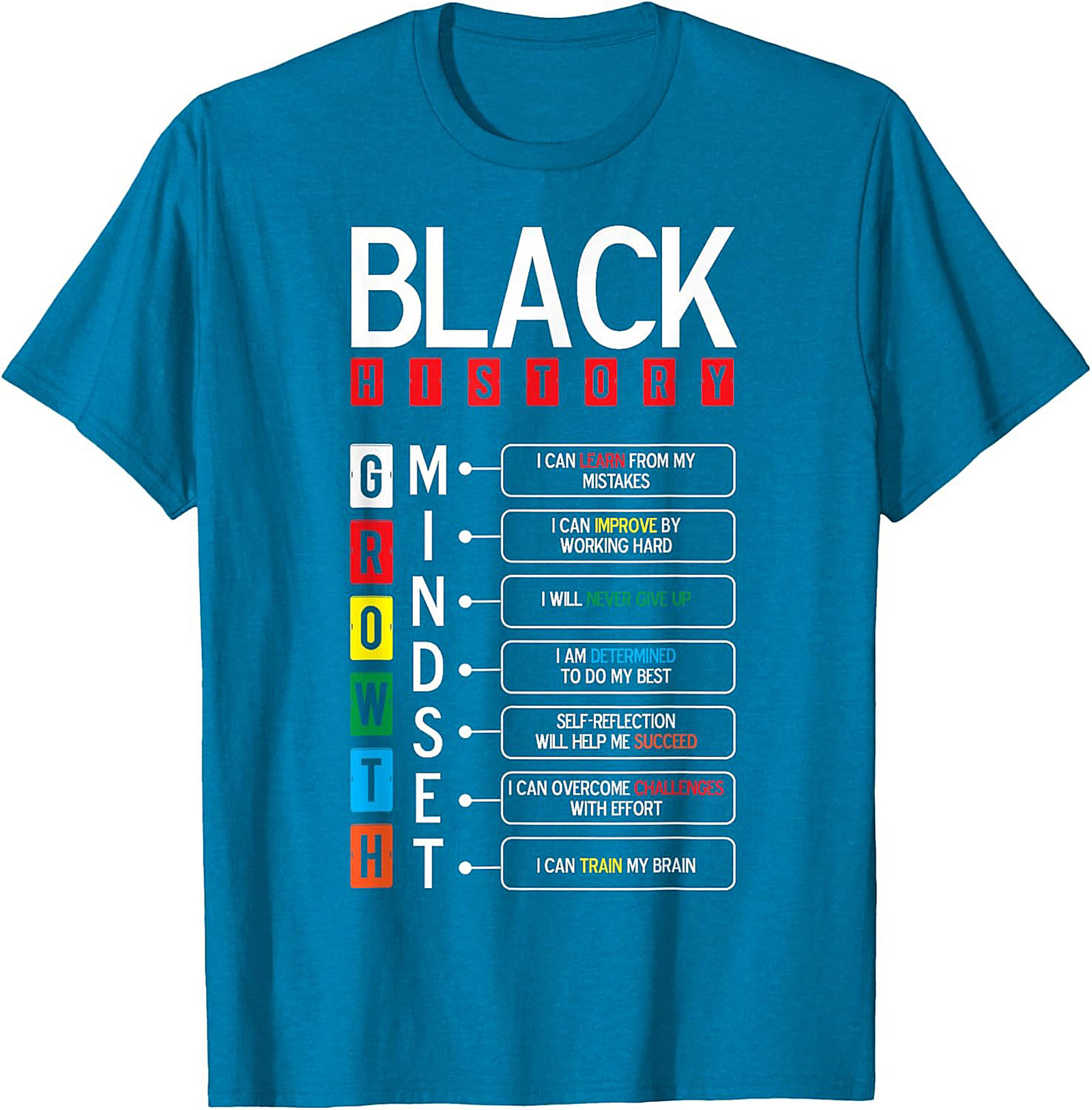 Black History Growth Mindset T-Shirt Empowerment Graphic Tee