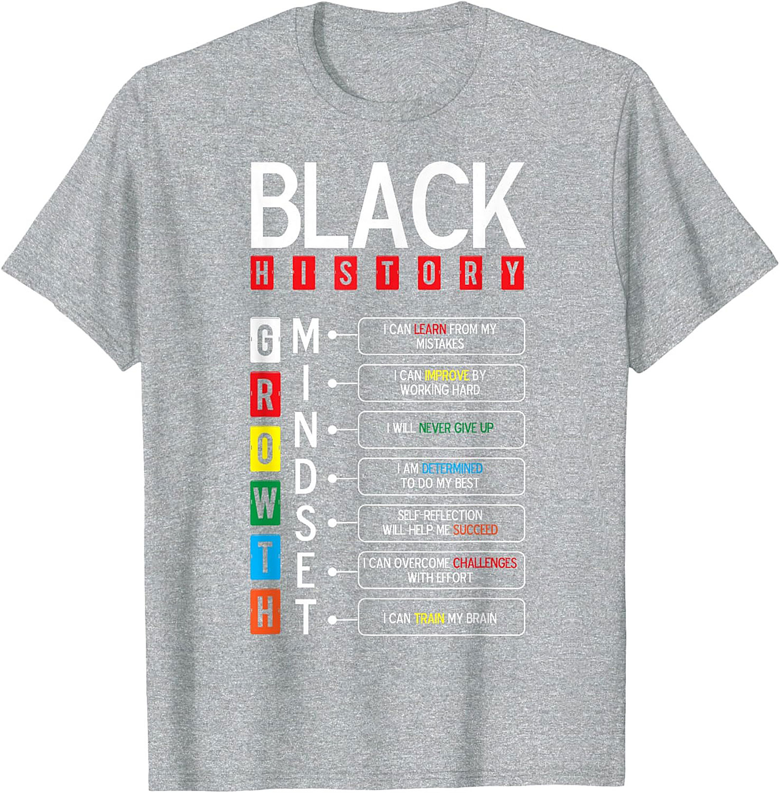 Black History Growth Mindset T-Shirt Empowerment Graphic Tee