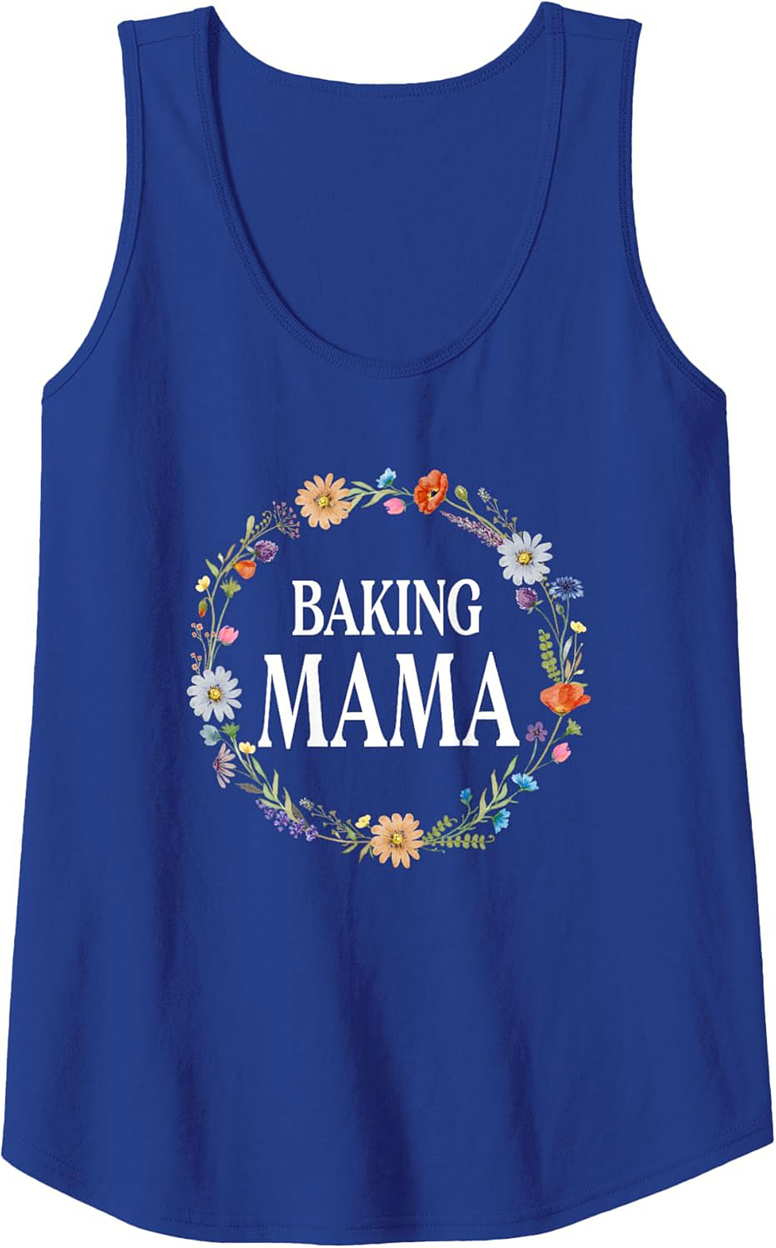 Baking Mama Floral Wreath Graphic Tank Top