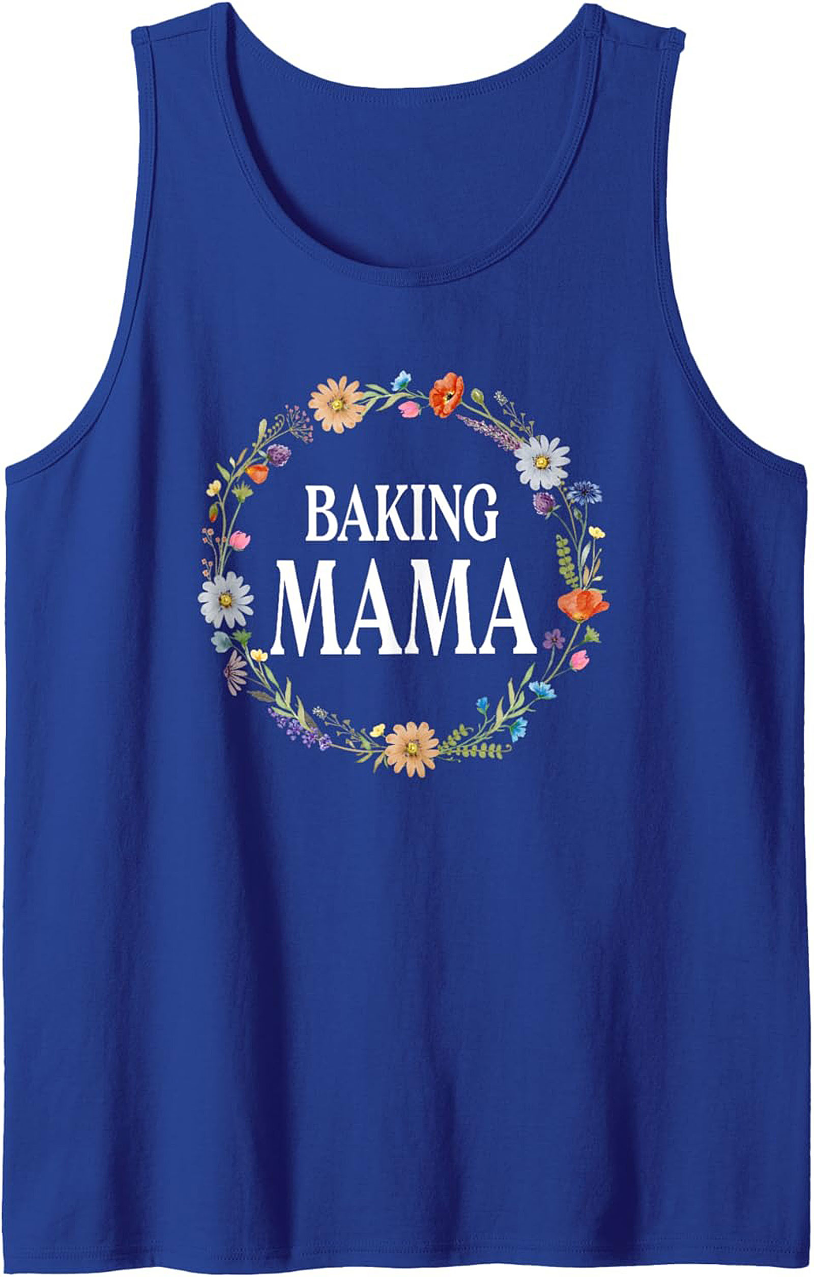 Baking Mama Floral Wreath Graphic Tank Top