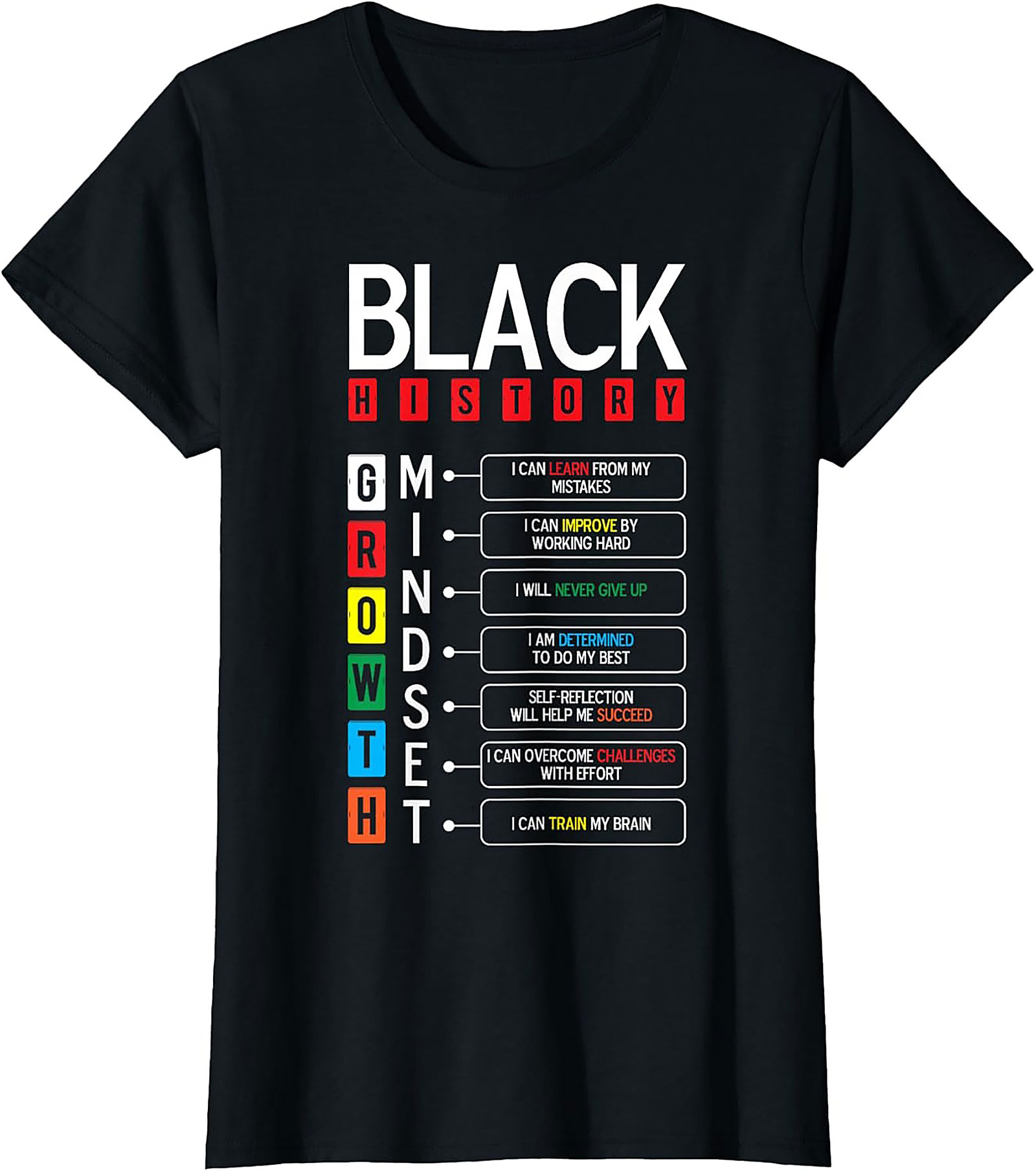 Black History Growth Mindset T-Shirt Empowerment Graphic Tee