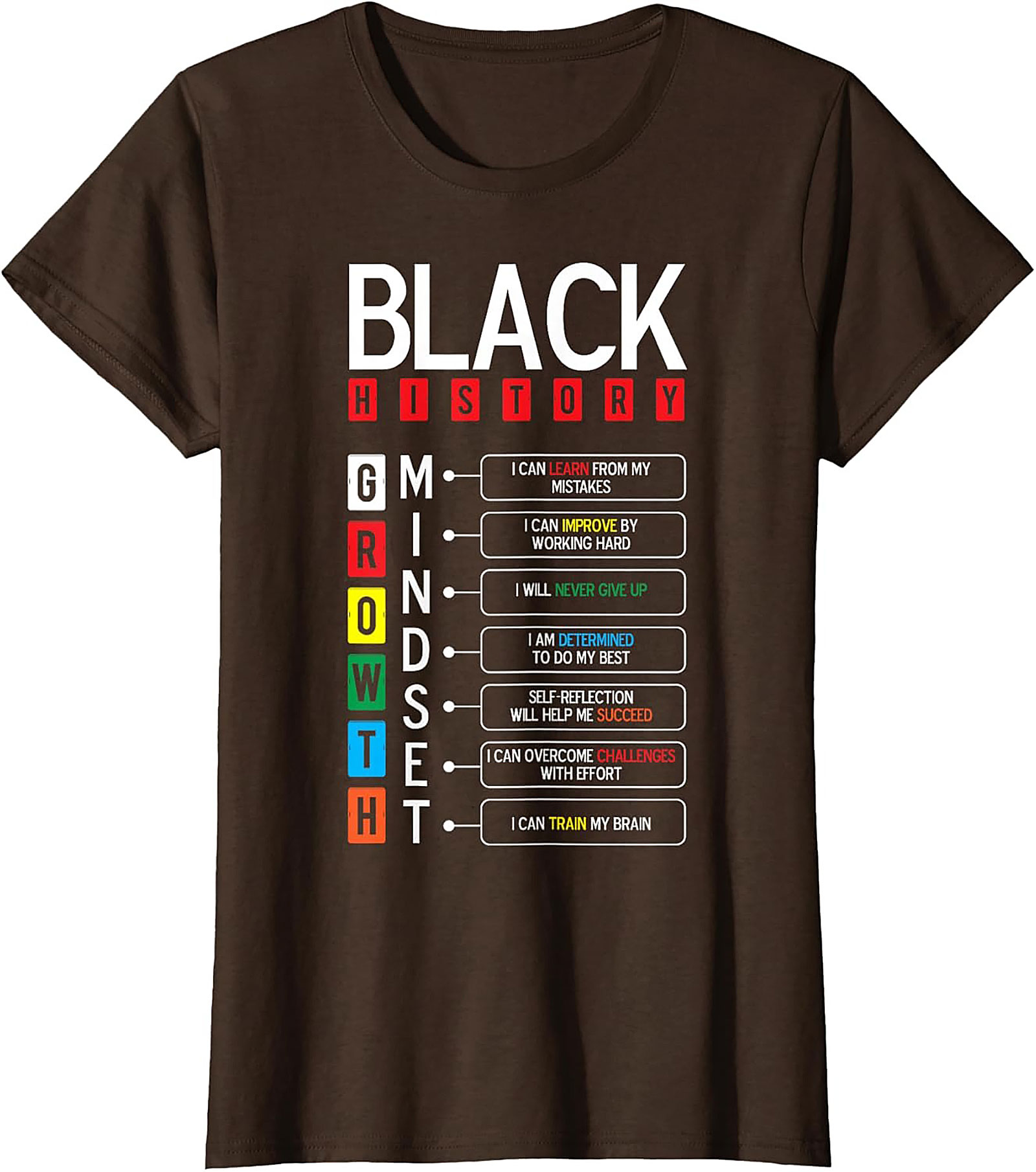 Black History Growth Mindset T-Shirt Empowerment Graphic Tee