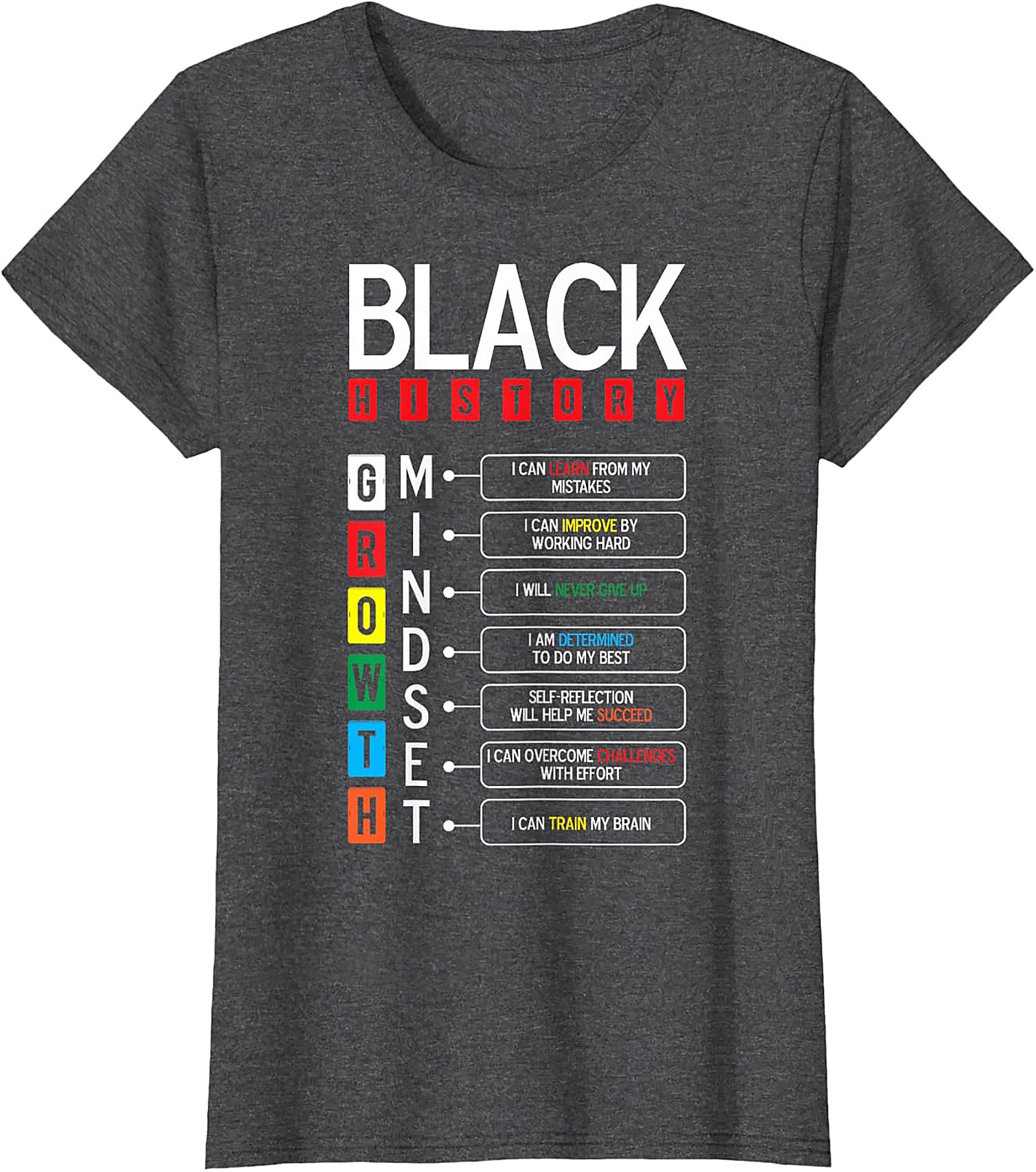 Black History Growth Mindset T-Shirt Empowerment Graphic Tee