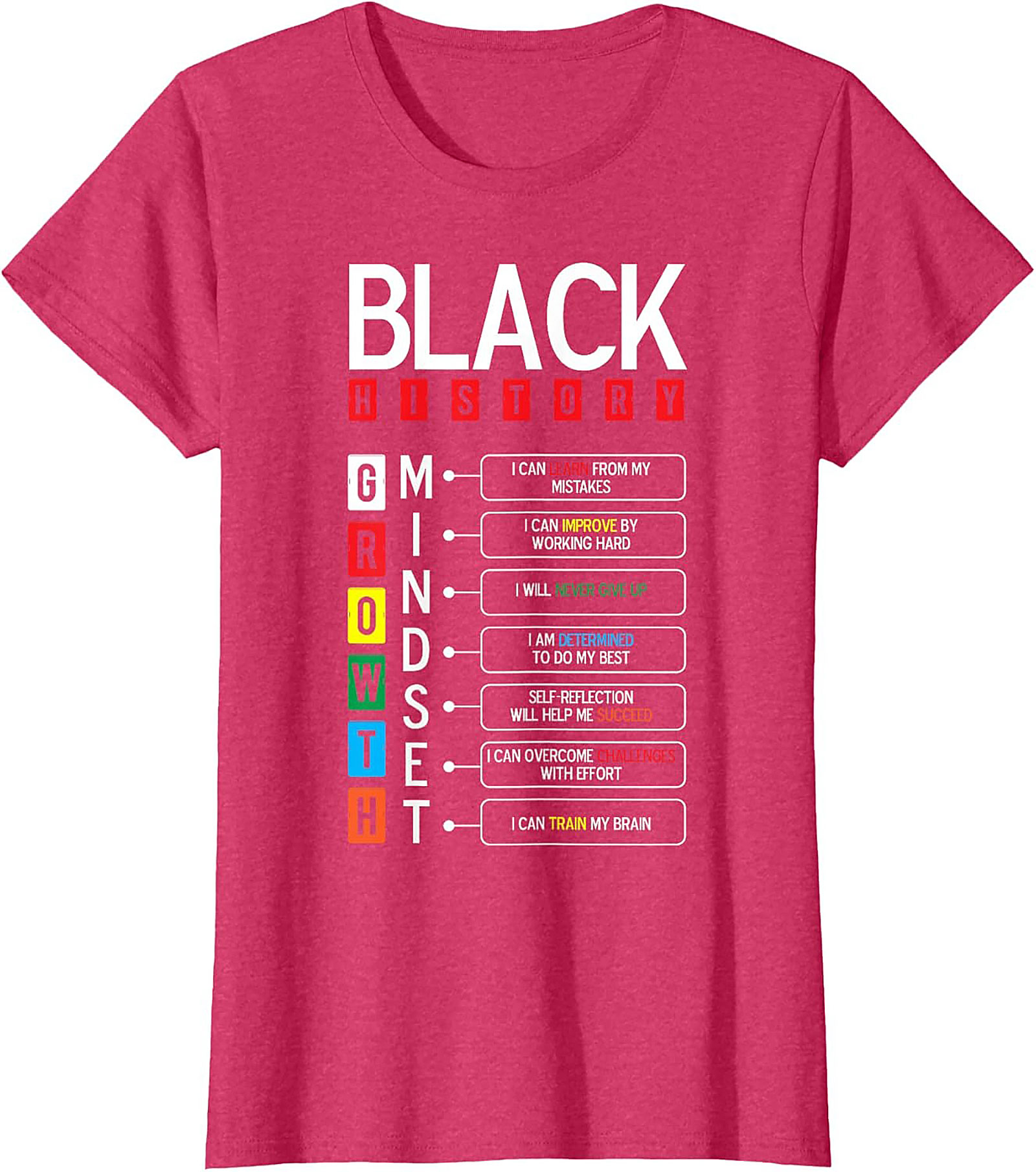 Black History Growth Mindset T-Shirt Empowerment Graphic Tee