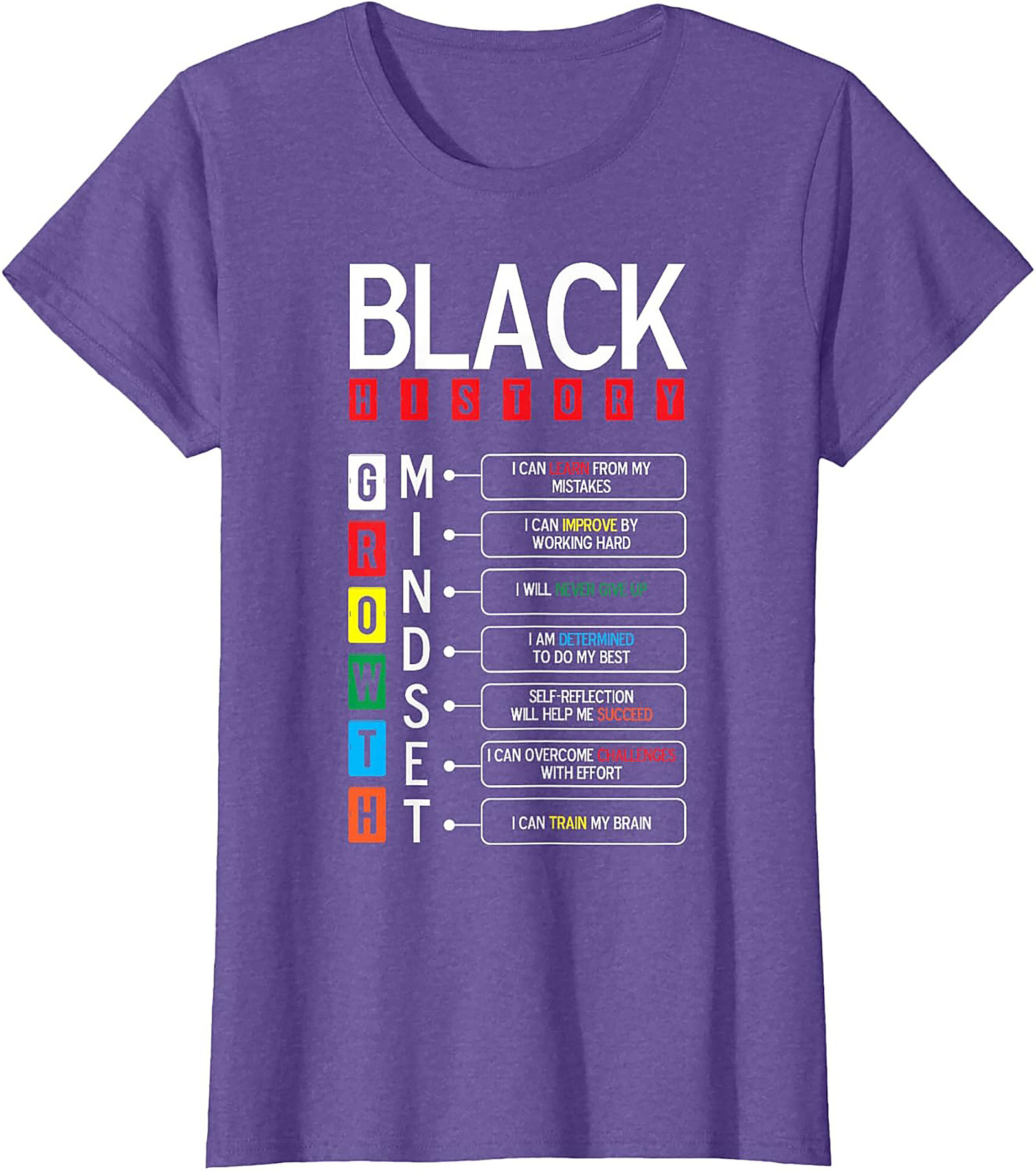 Black History Growth Mindset T-Shirt Empowerment Graphic Tee