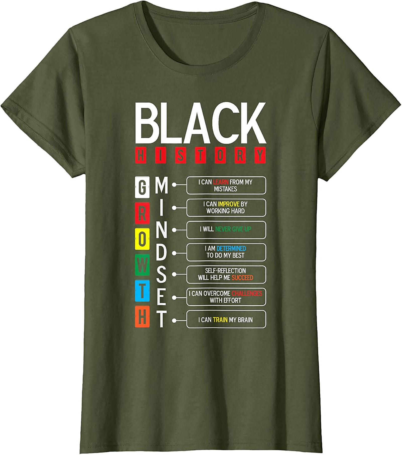 Black History Growth Mindset T-Shirt Empowerment Graphic Tee