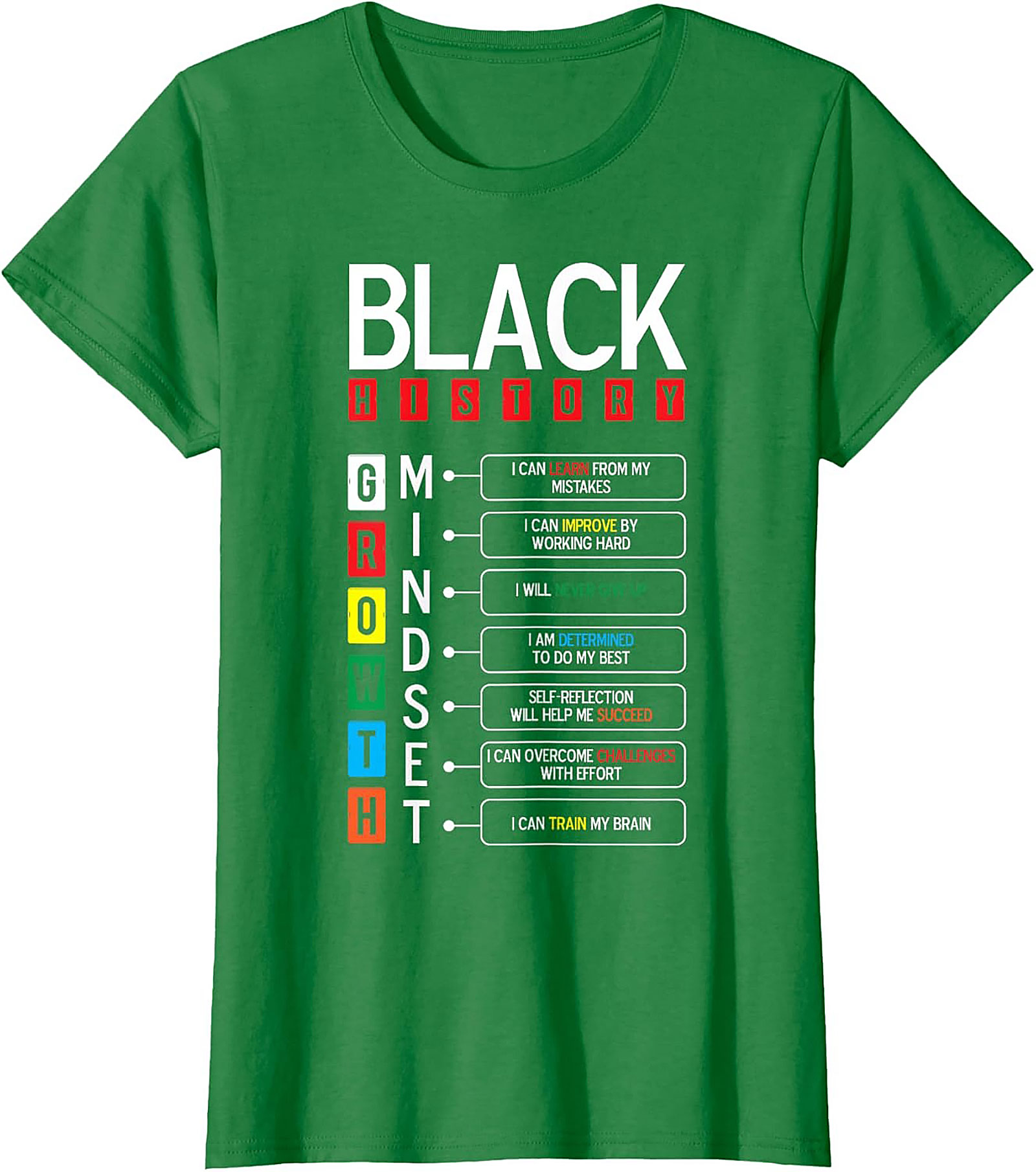 Black History Growth Mindset T-Shirt Empowerment Graphic Tee