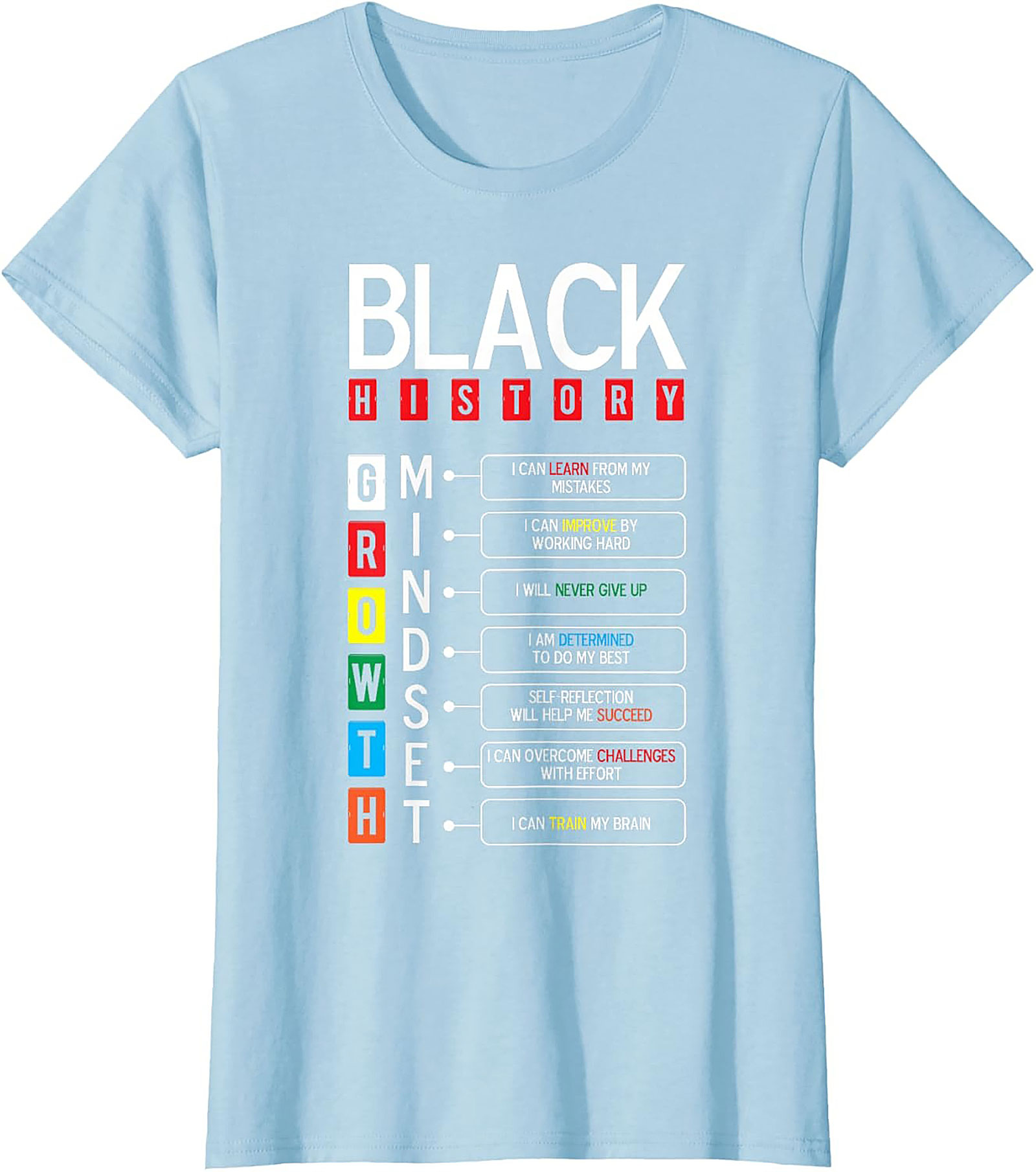 Black History Growth Mindset T-Shirt Empowerment Graphic Tee