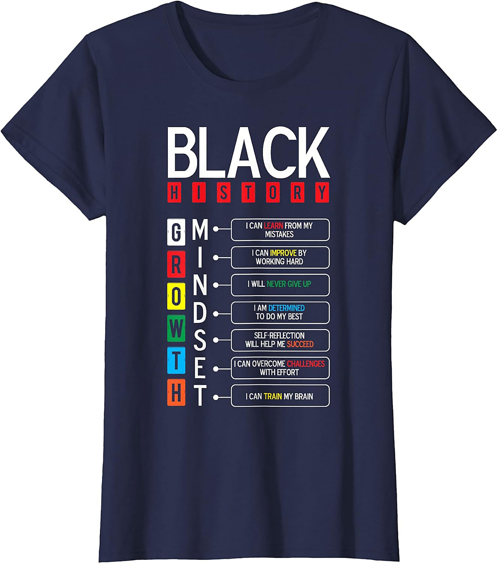 Black History Growth Mindset T-Shirt Empowerment Graphic Tee