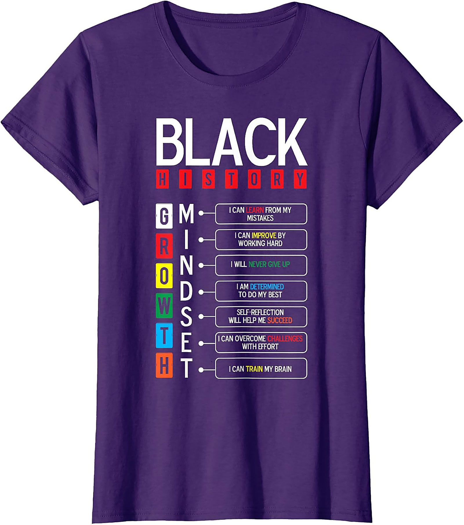 Black History Growth Mindset T-Shirt Empowerment Graphic Tee