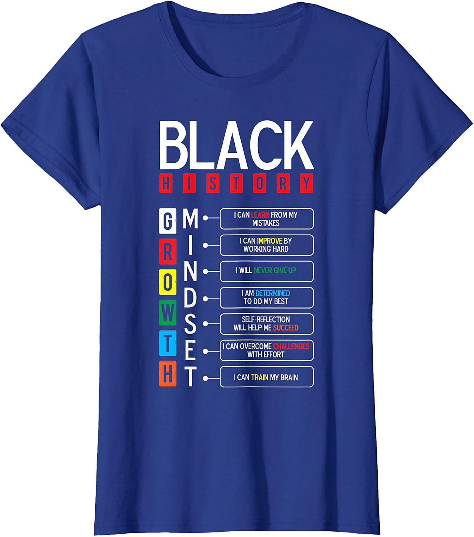 Black History Growth Mindset T-Shirt Empowerment Graphic Tee