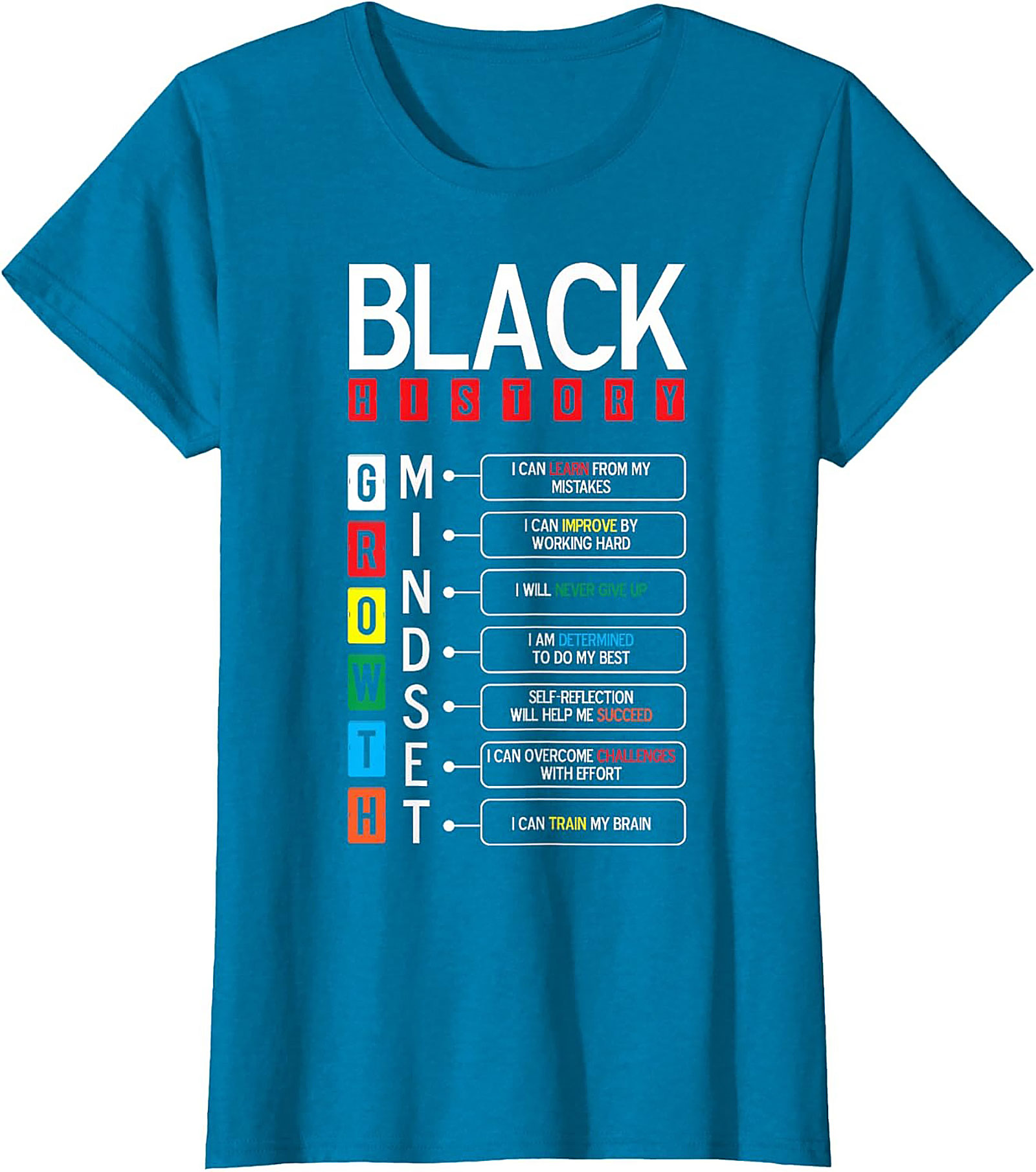 Black History Growth Mindset T-Shirt Empowerment Graphic Tee