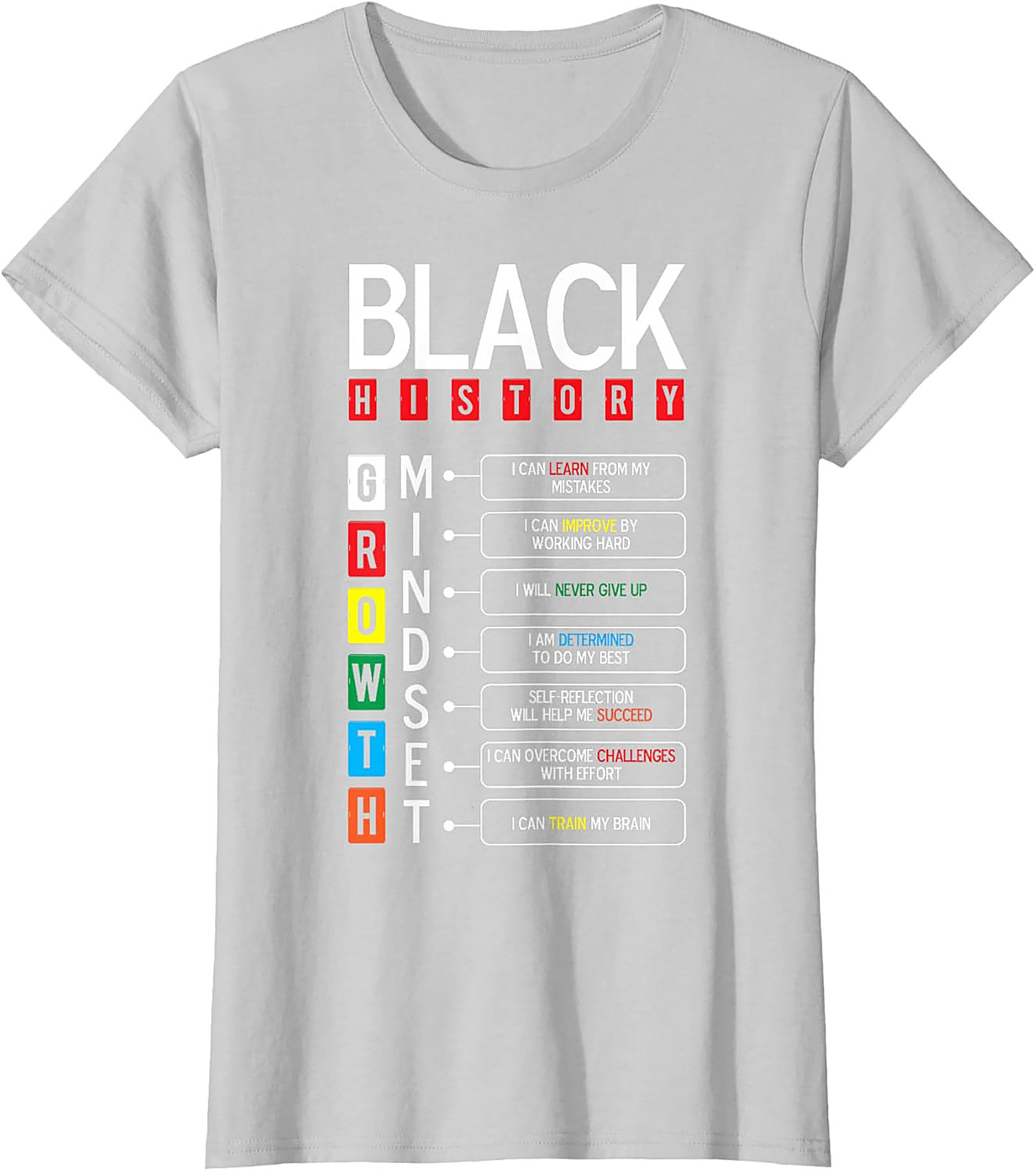 Black History Growth Mindset T-Shirt Empowerment Graphic Tee