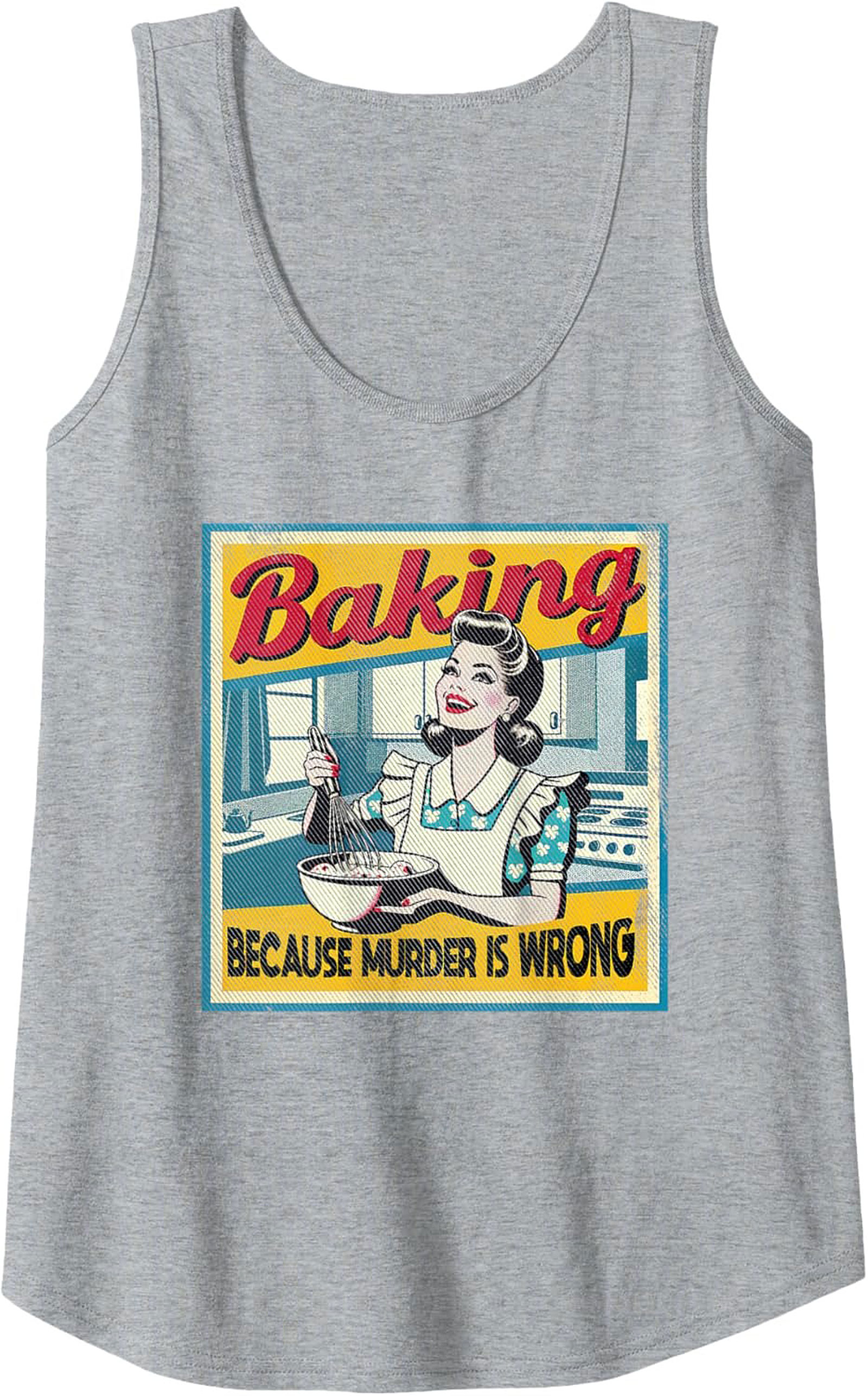 Retro Baking Because Murder is Wrong Graphic Tank Top