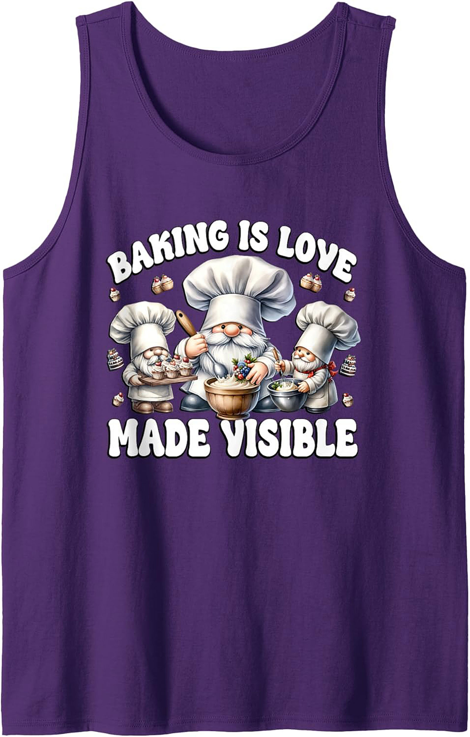 Baking Gnome Graphic Tank Top - "Baking Is Love Made Visible"