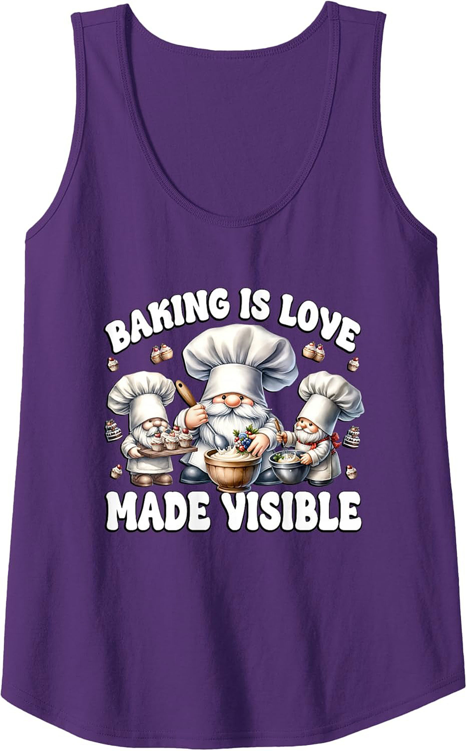 Baking Gnome Graphic Tank Top - "Baking Is Love Made Visible"