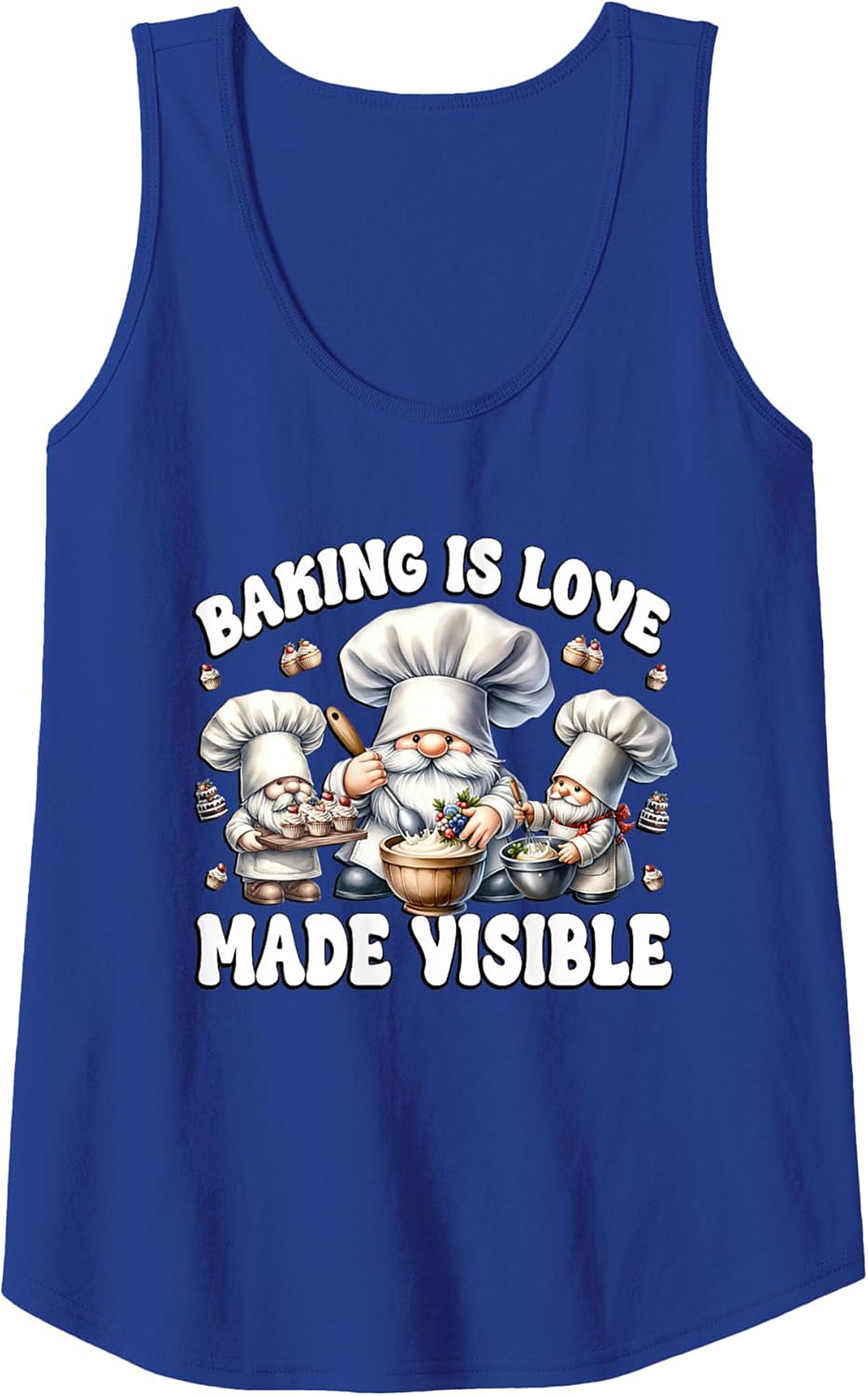Baking Gnome Graphic Tank Top - "Baking Is Love Made Visible"