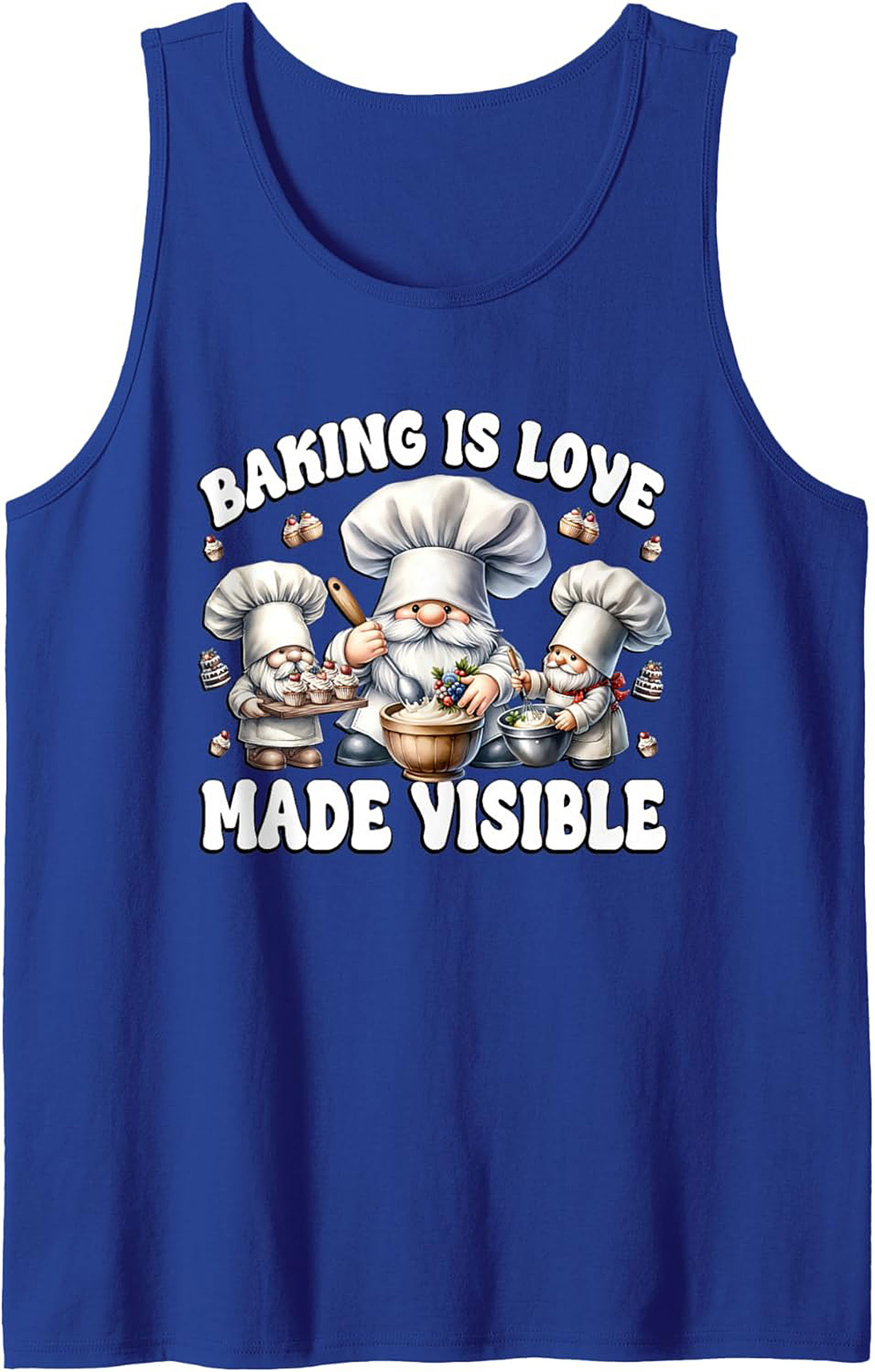 Baking Gnome Graphic Tank Top - "Baking Is Love Made Visible"