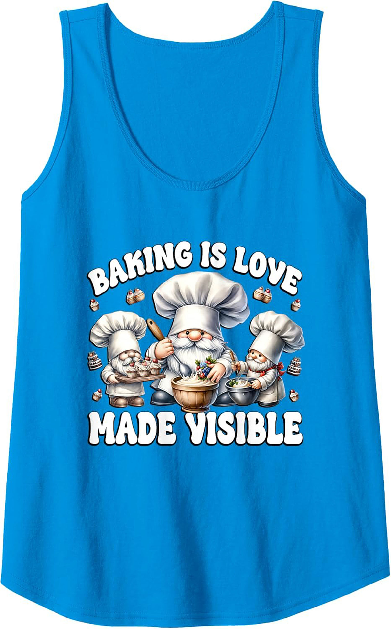 Baking Gnome Graphic Tank Top - "Baking Is Love Made Visible"
