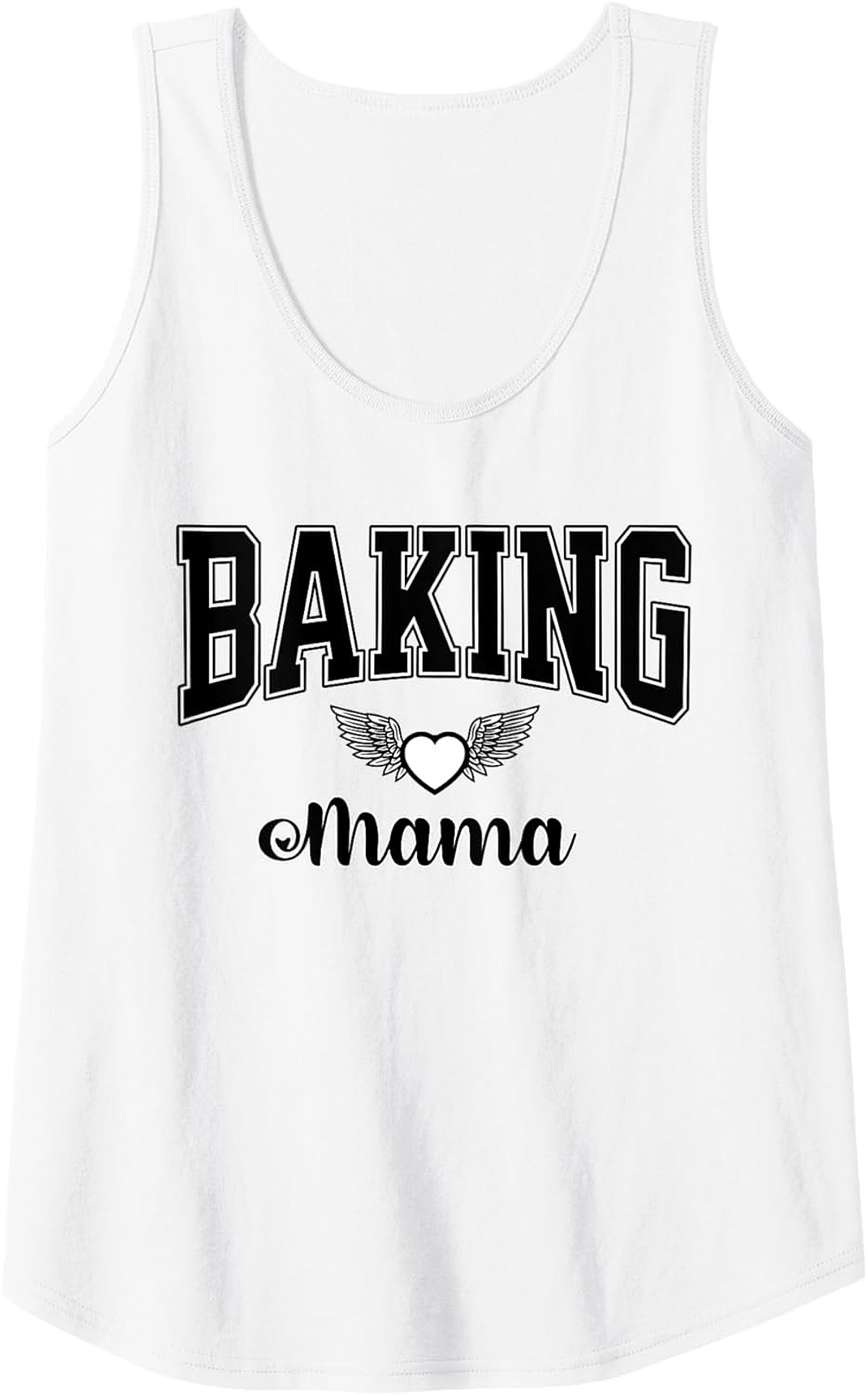 Baking Mama Graphic Tank Top - Heart & Wings Design