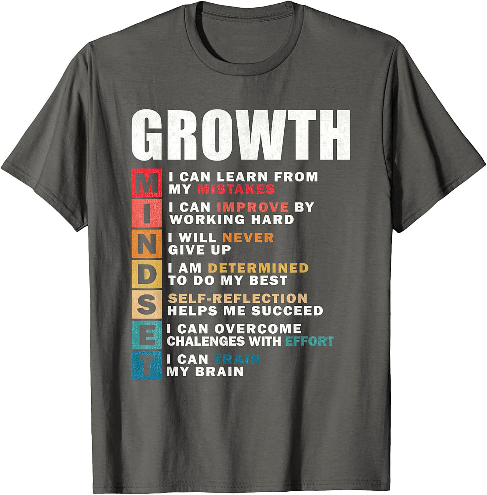 Growth Mindset T-shirt Inspirational Graphic Tee for All