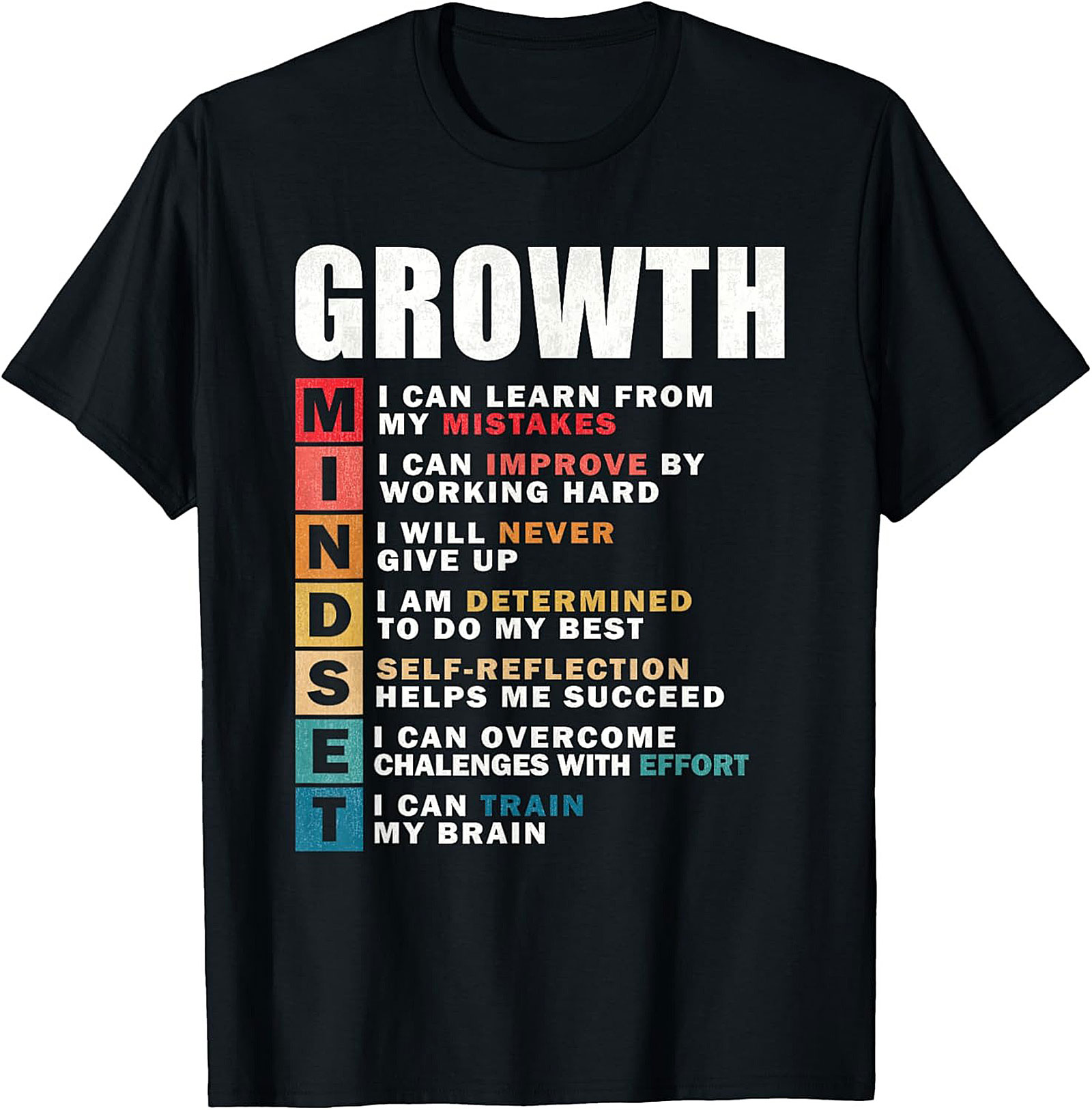 Growth Mindset T-shirt Inspirational Graphic Tee for All