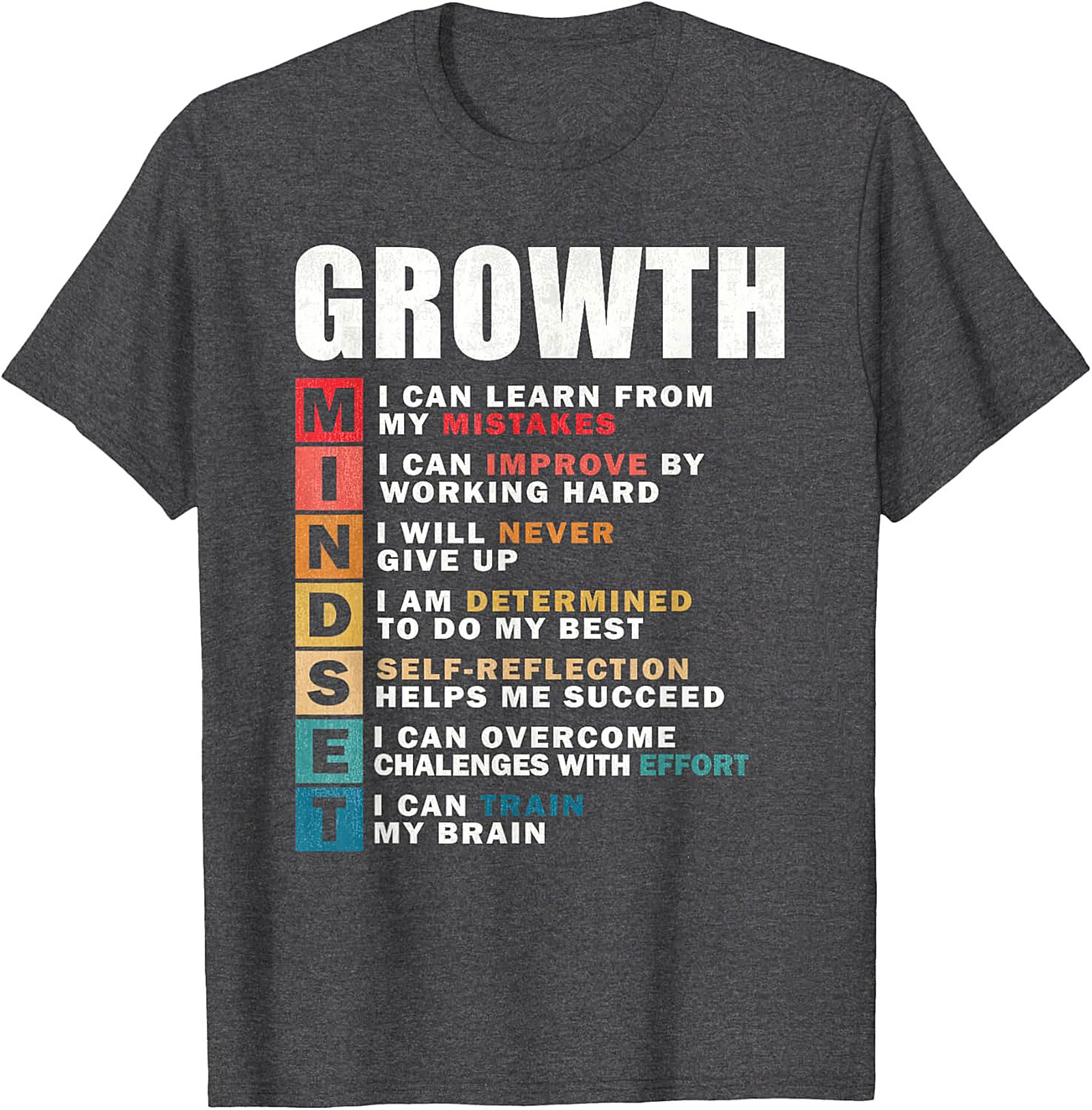  Growth Mindset T-shirt Inspirational Graphic Tee for All