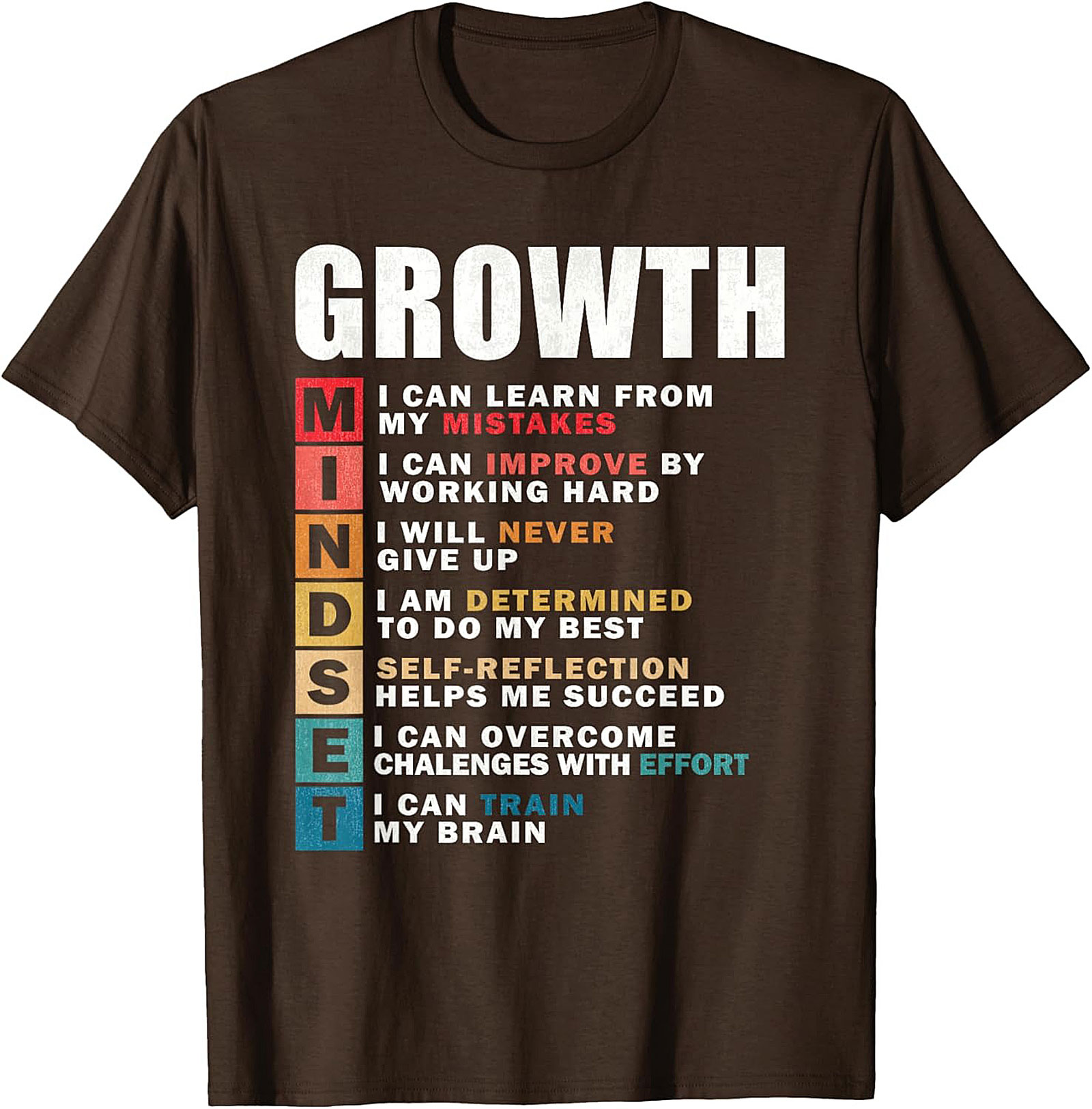  Growth Mindset T-shirt Inspirational Graphic Tee for All