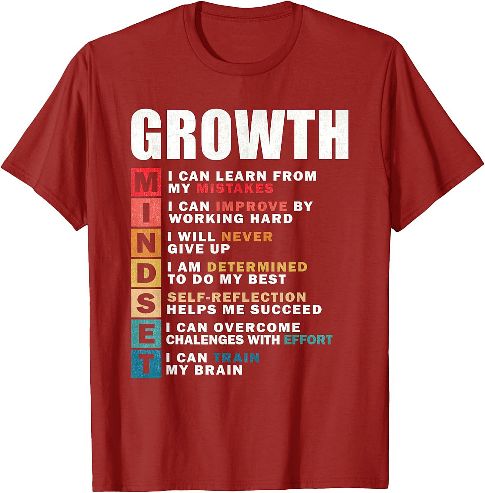  Growth Mindset T-shirt Inspirational Graphic Tee for All