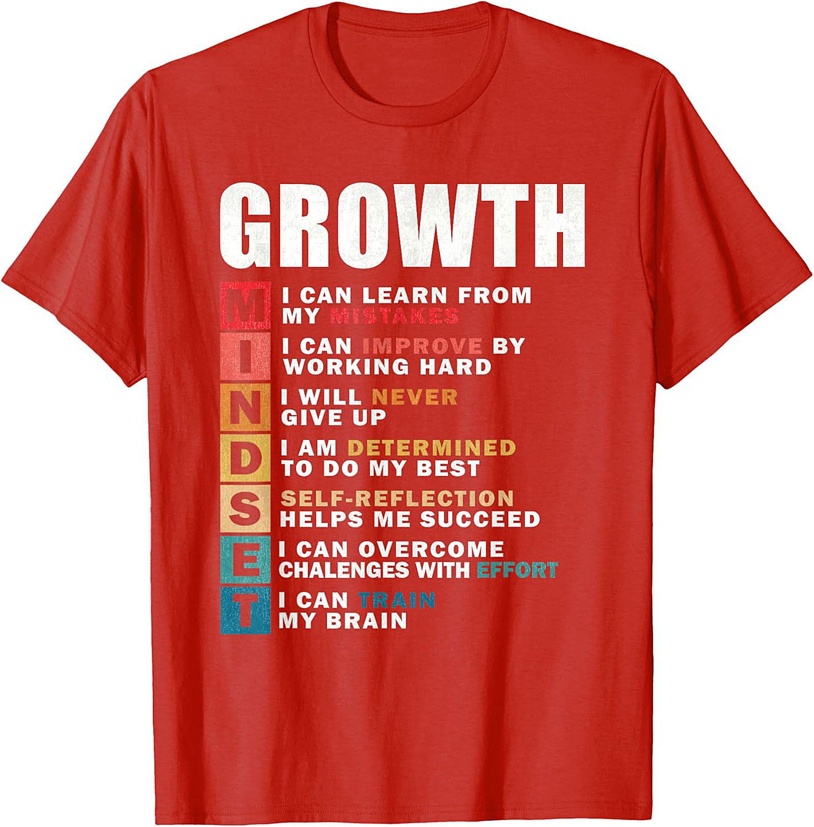  Growth Mindset T-shirt Inspirational Graphic Tee for All