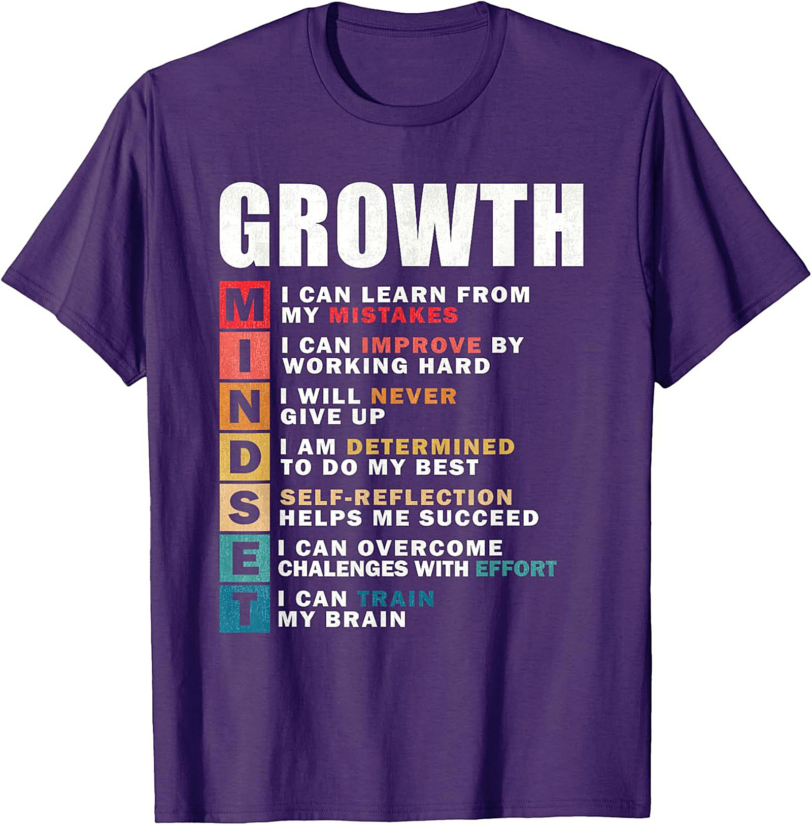  Growth Mindset T-shirt Inspirational Graphic Tee for All