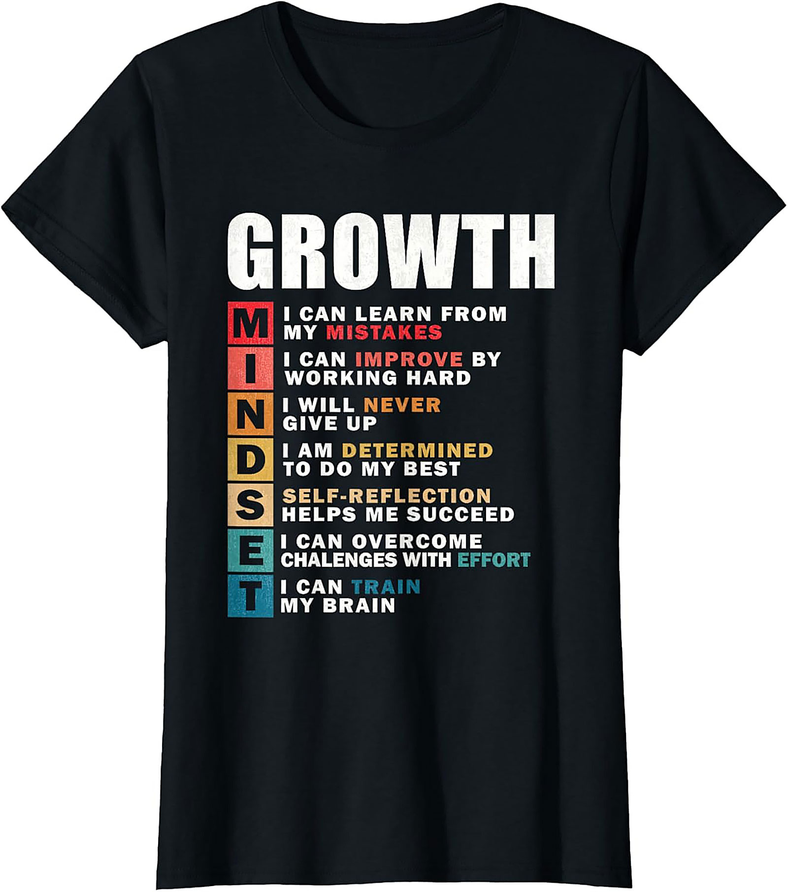  Growth Mindset T-shirt Inspirational Graphic Tee for All