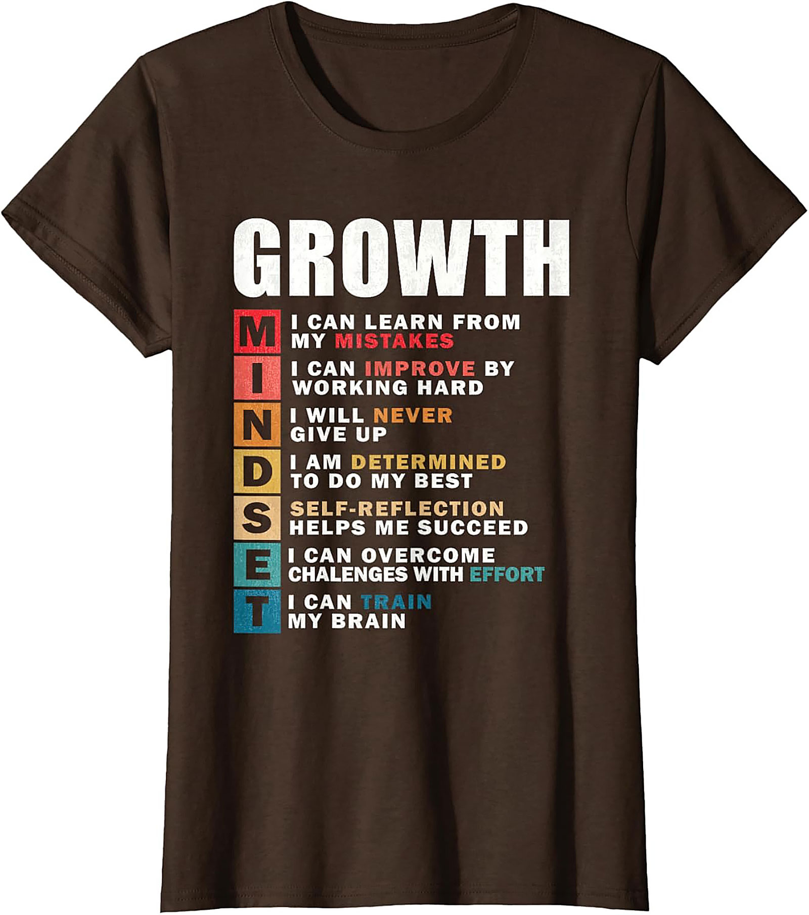  Growth Mindset T-shirt Inspirational Graphic Tee for All