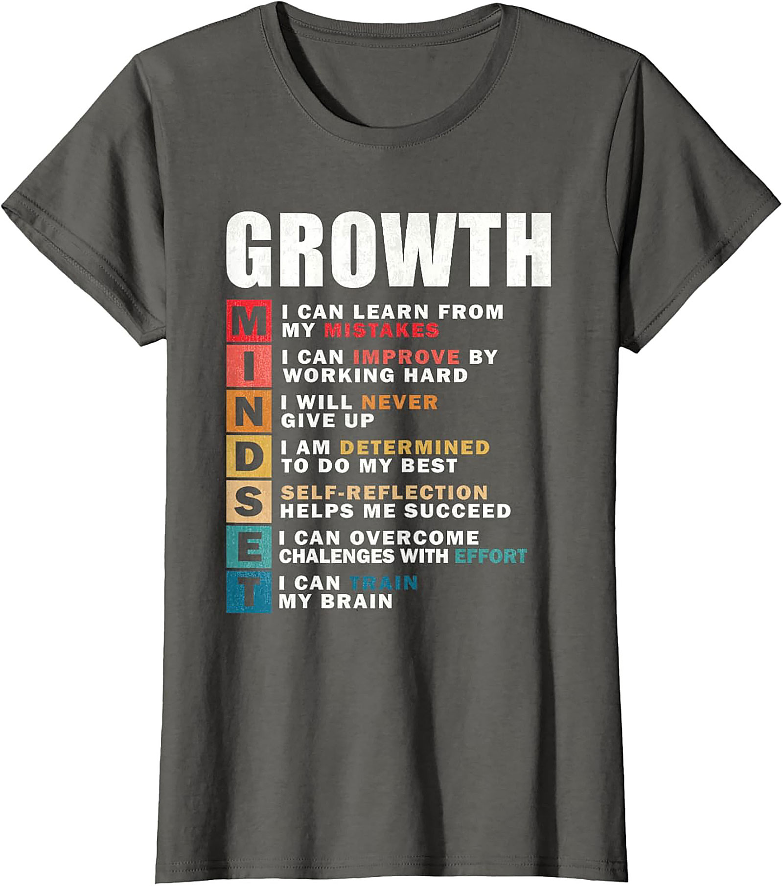  Growth Mindset T-shirt Inspirational Graphic Tee for All