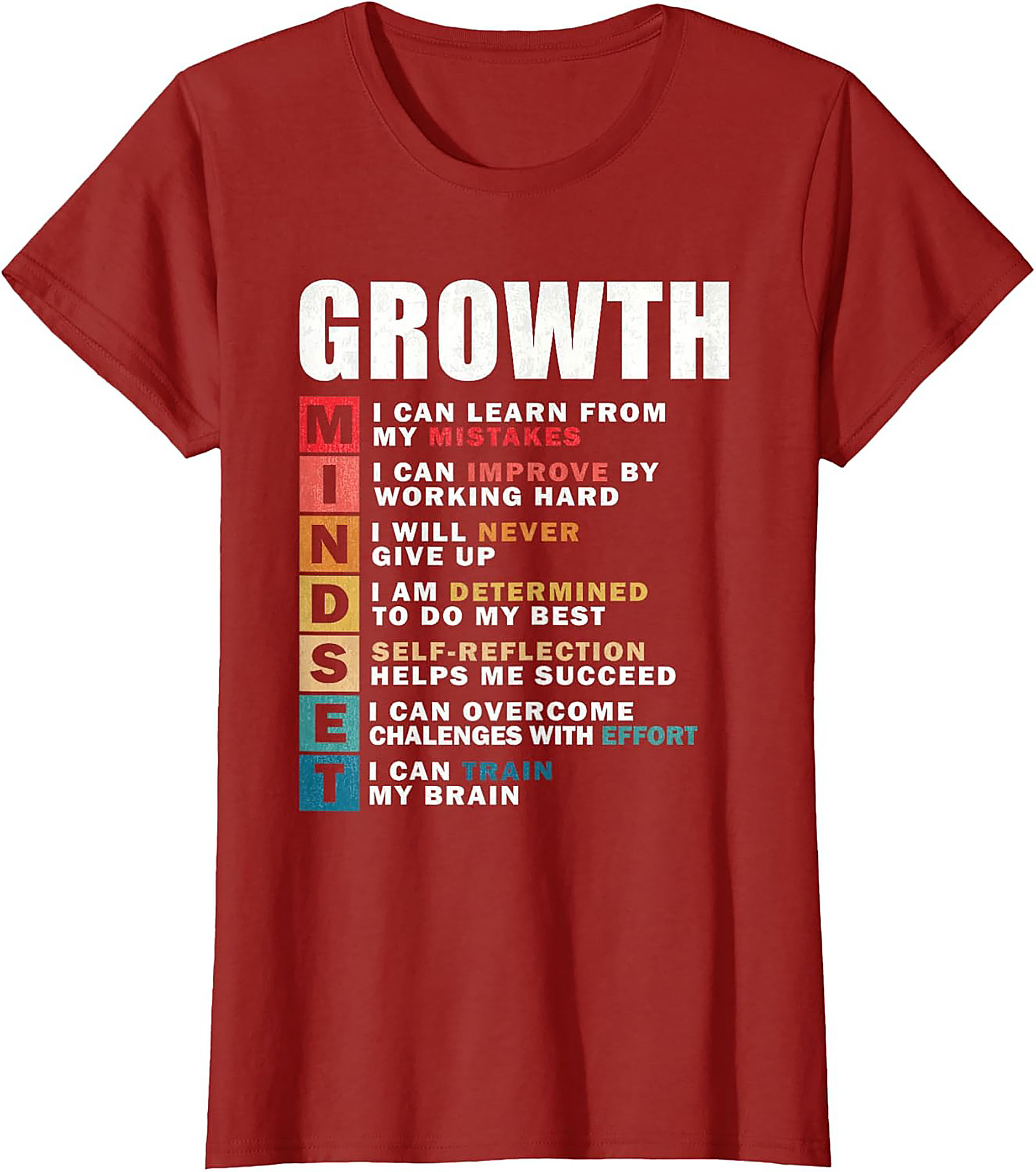  Growth Mindset T-shirt Inspirational Graphic Tee for All