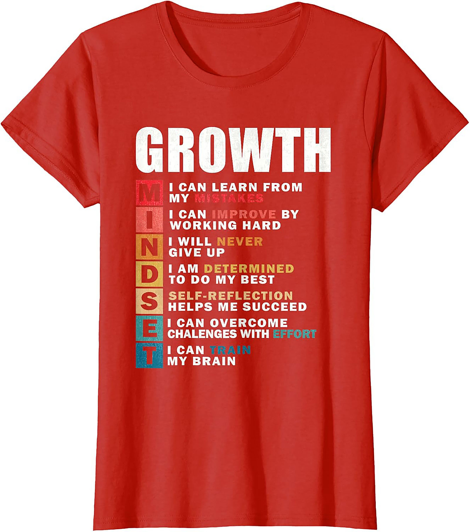 Growth Mindset T-shirt Inspirational Graphic Tee for All