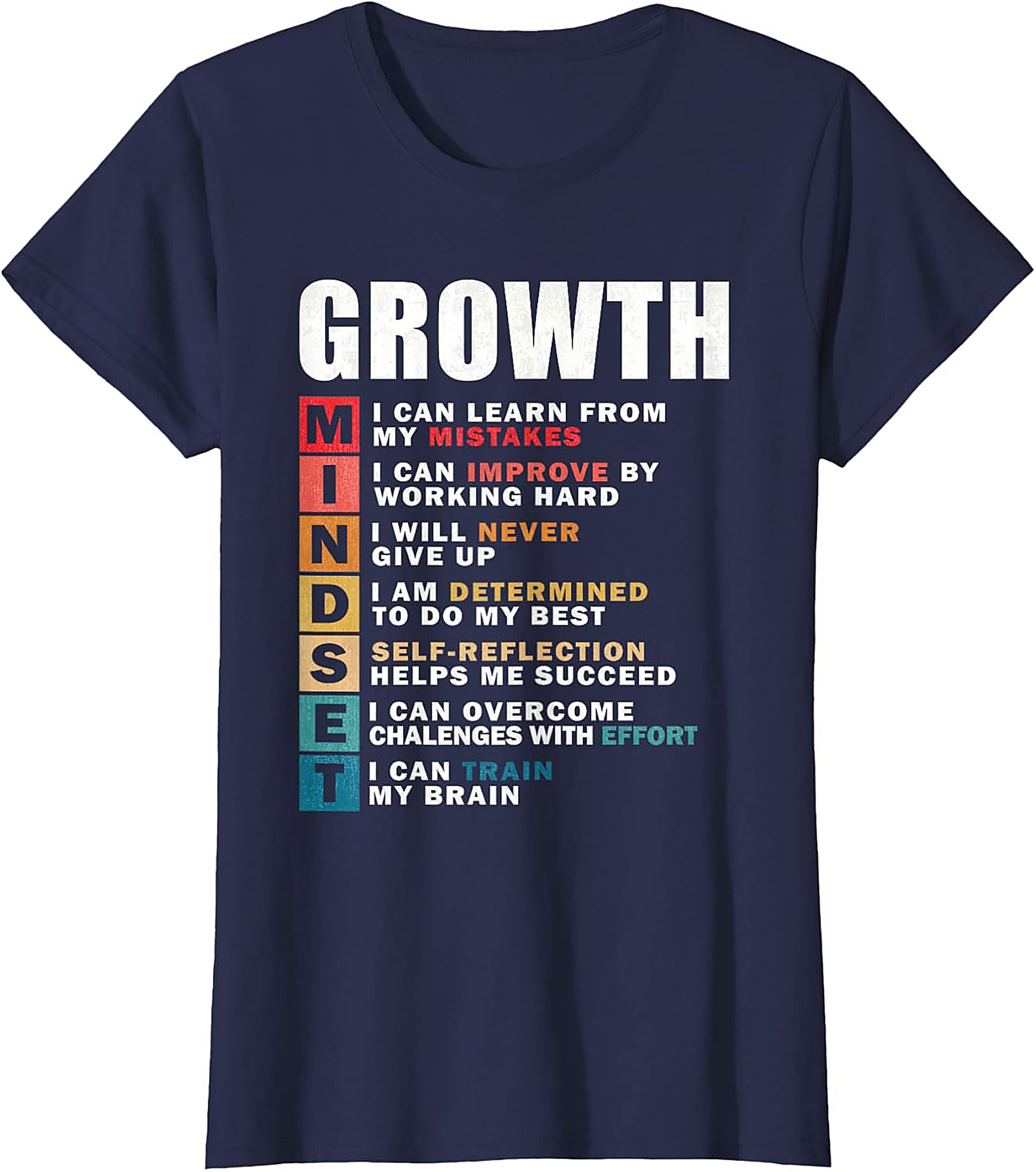  Growth Mindset T-shirt Inspirational Graphic Tee for All