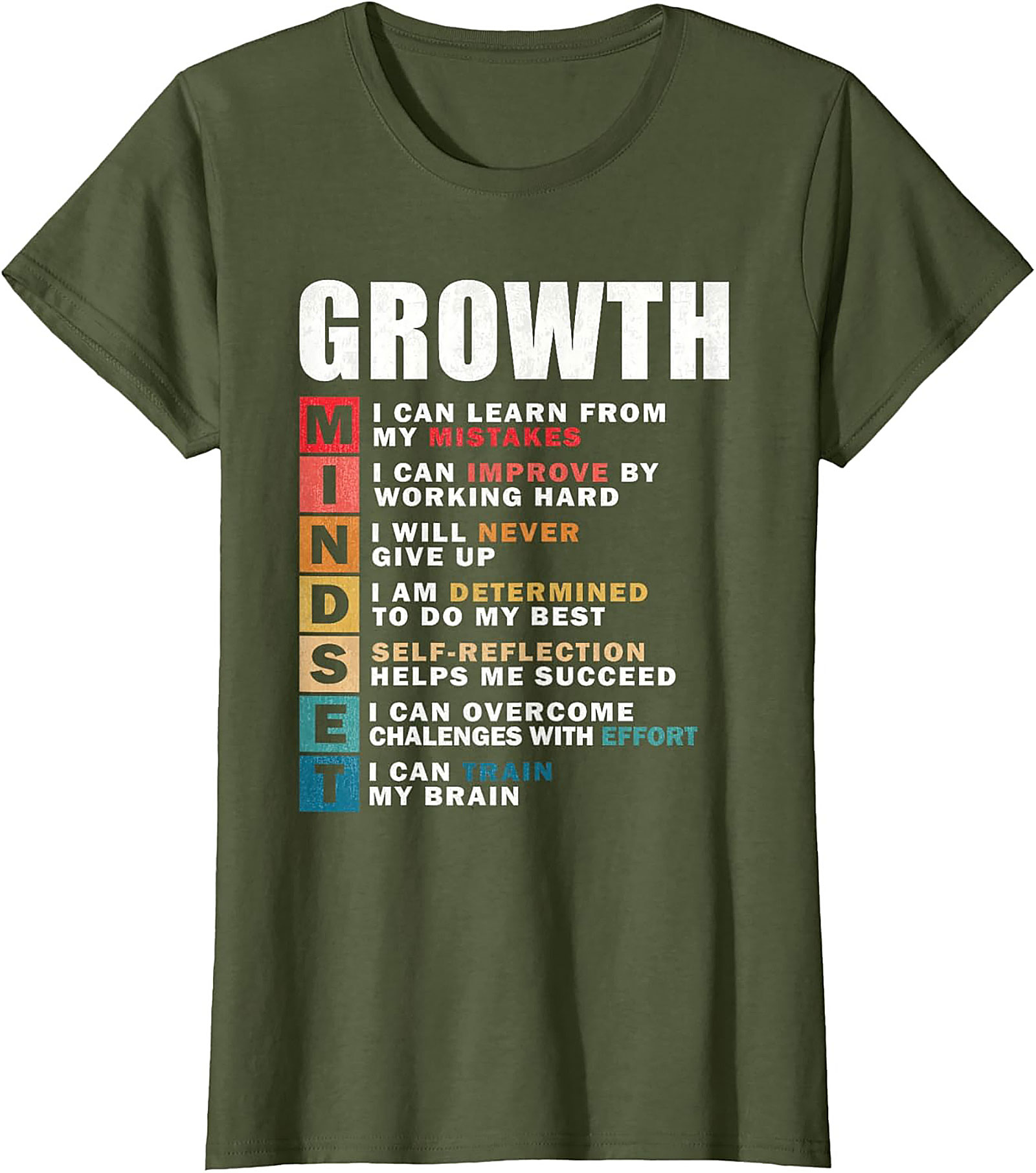  Growth Mindset T-shirt Inspirational Graphic Tee for All