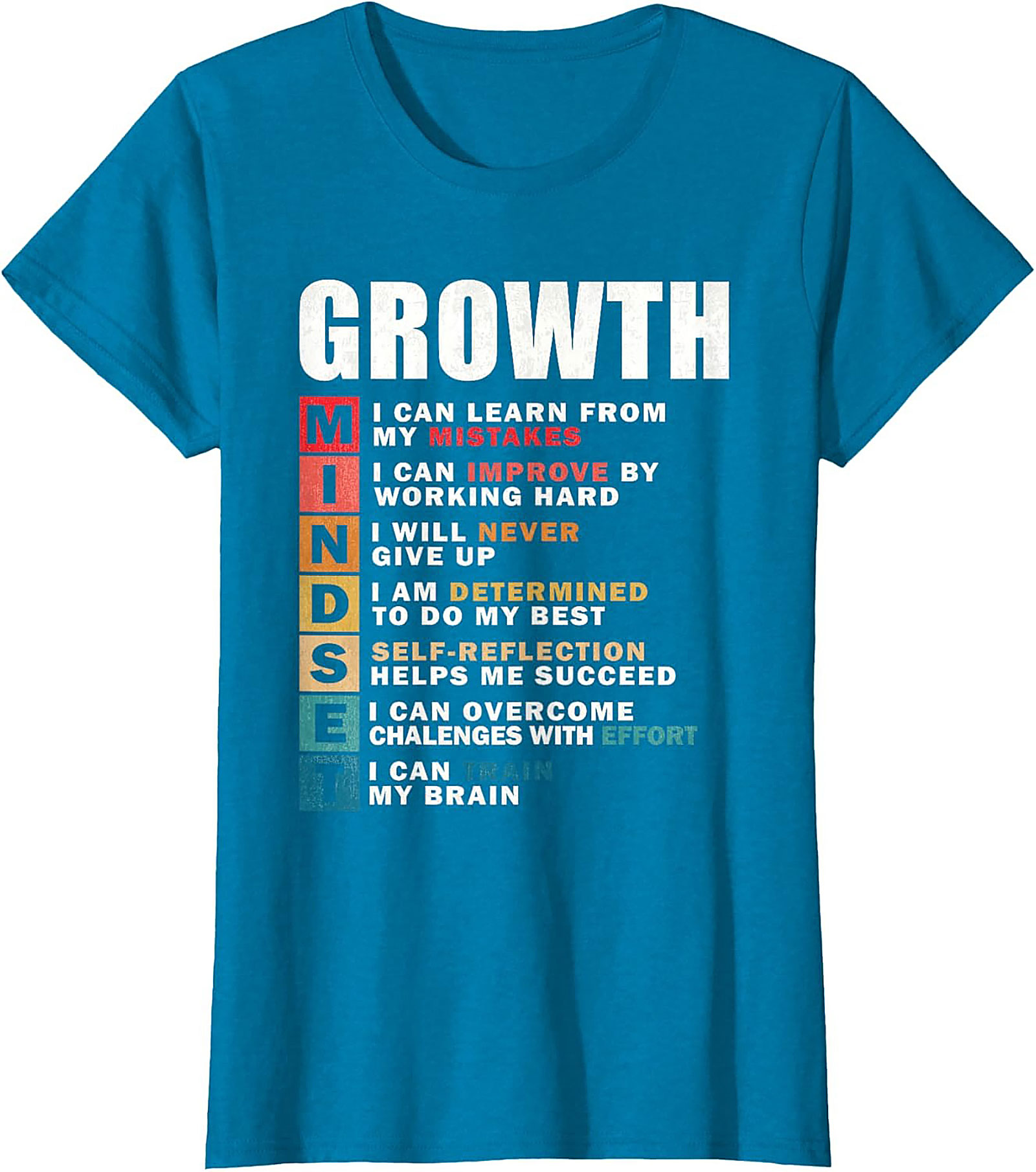  Growth Mindset T-shirt Inspirational Graphic Tee for All