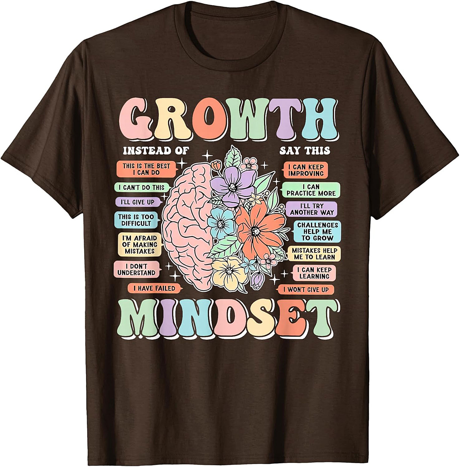 Growth Mindset Retro T-Shirt Inspirational Mental Health Tee
