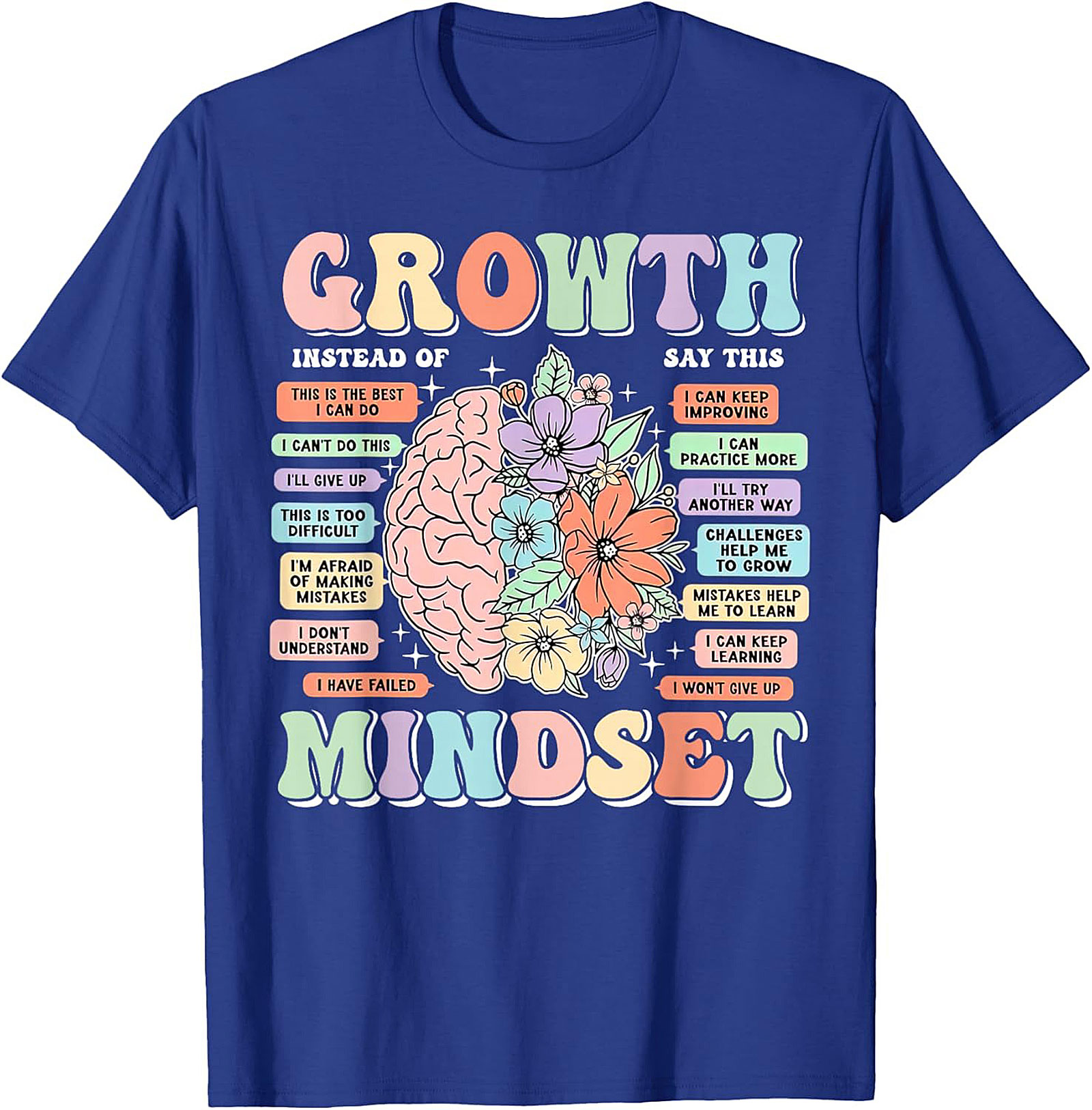 Growth Mindset Retro T-Shirt Inspirational Mental Health Tee