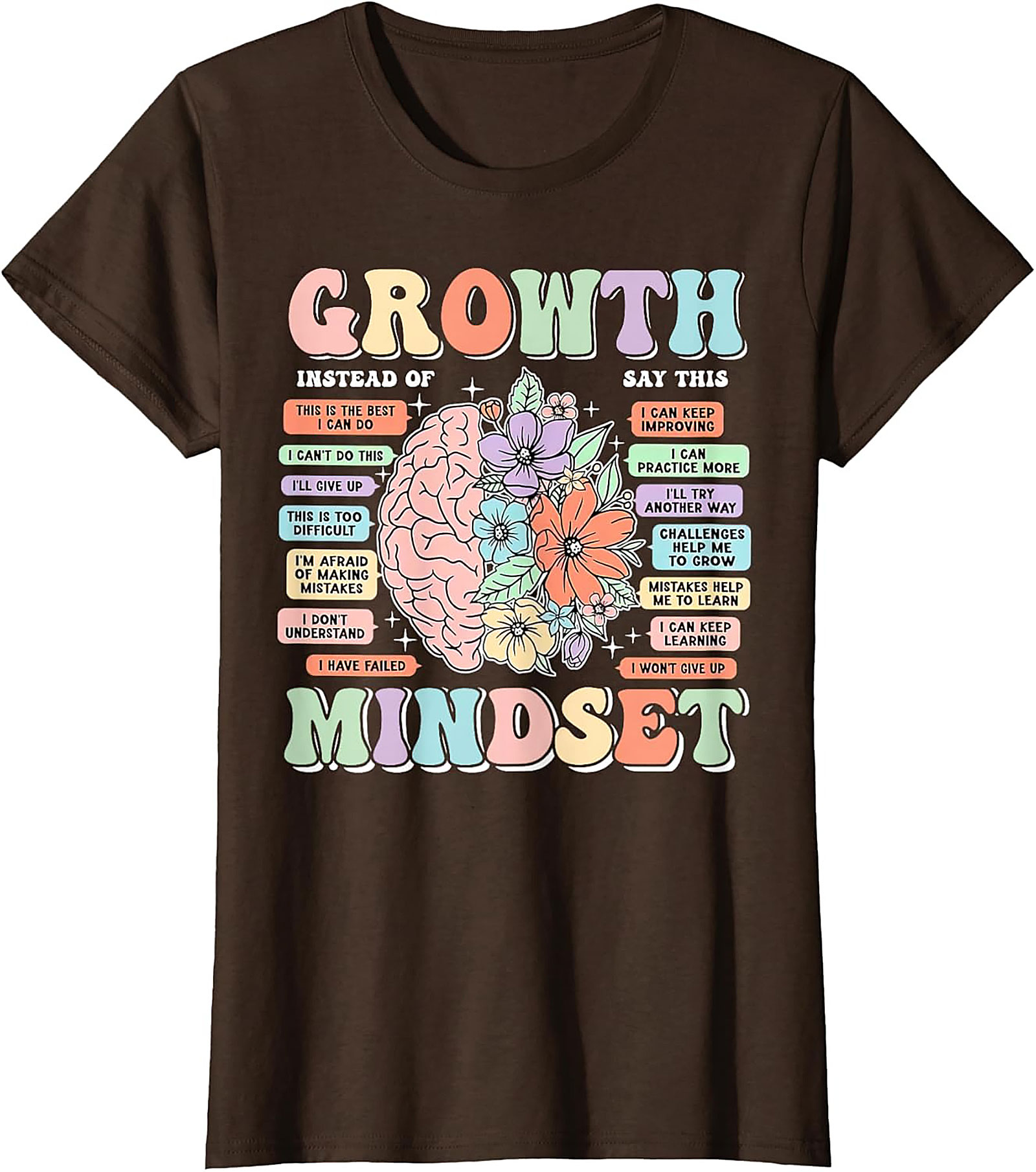Growth Mindset Retro T-Shirt Inspirational Mental Health Tee